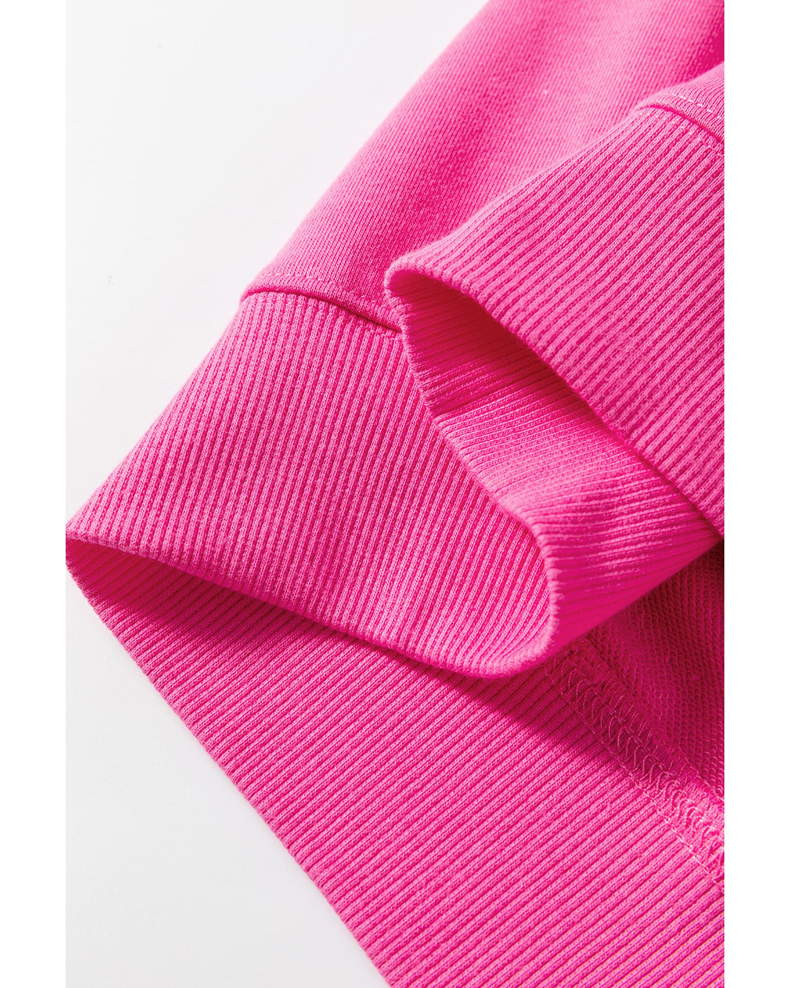 V539-AZEXDC25317572-P6-M-202508292155-00 Rose Red Floral MAMA Embroidered Graphic Pullover Sweatshirt - M - Image 1