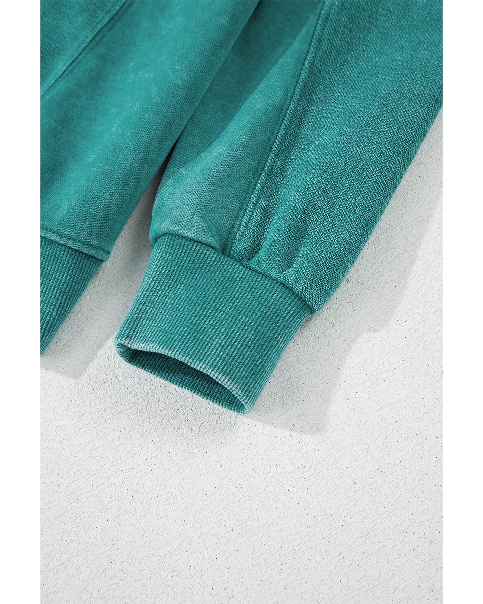 V539-AZEXDC25317697-P1809-M-202508280800-00 Skobeloff Solid Color Notched Neck Drop Shoulder Sweatshirt - M - Image 1