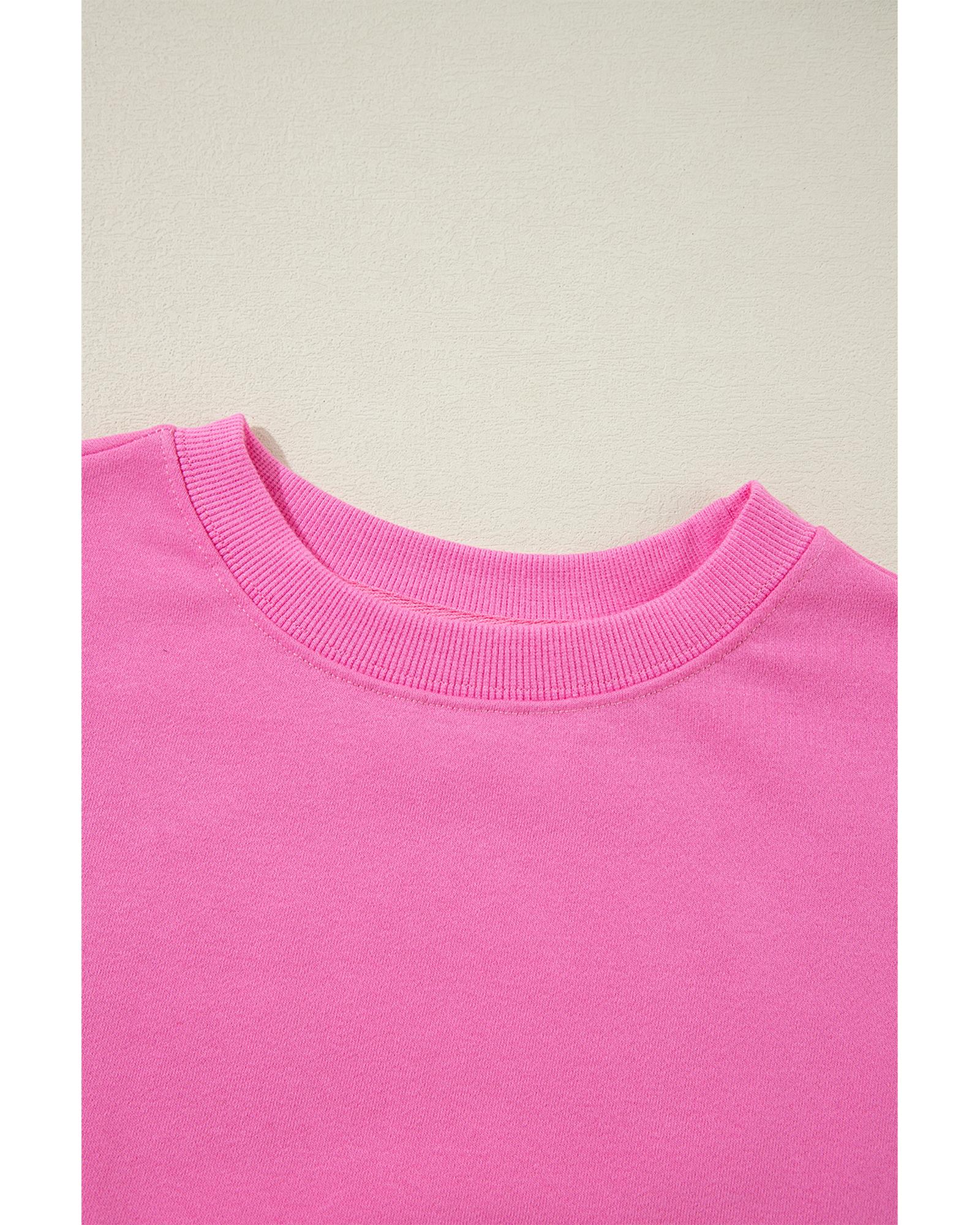 V539-AZEXDC25317836-P3010-L-202508300150-00 Bonbon Plain Drop Shoulder Crewneck Pullover Sweatshirt - L - Image 1