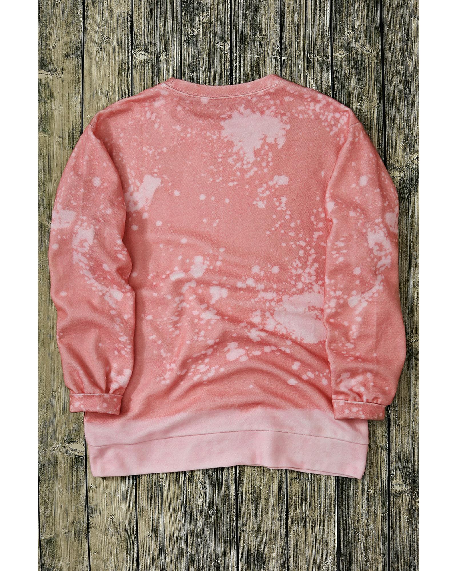 V539-AZEXDC25318321-10-XL-202508280955-00 Pink Tie Dye Autumn Pumpkin Graphic Drop Shoulder Sweatshirt - XL - Image 1