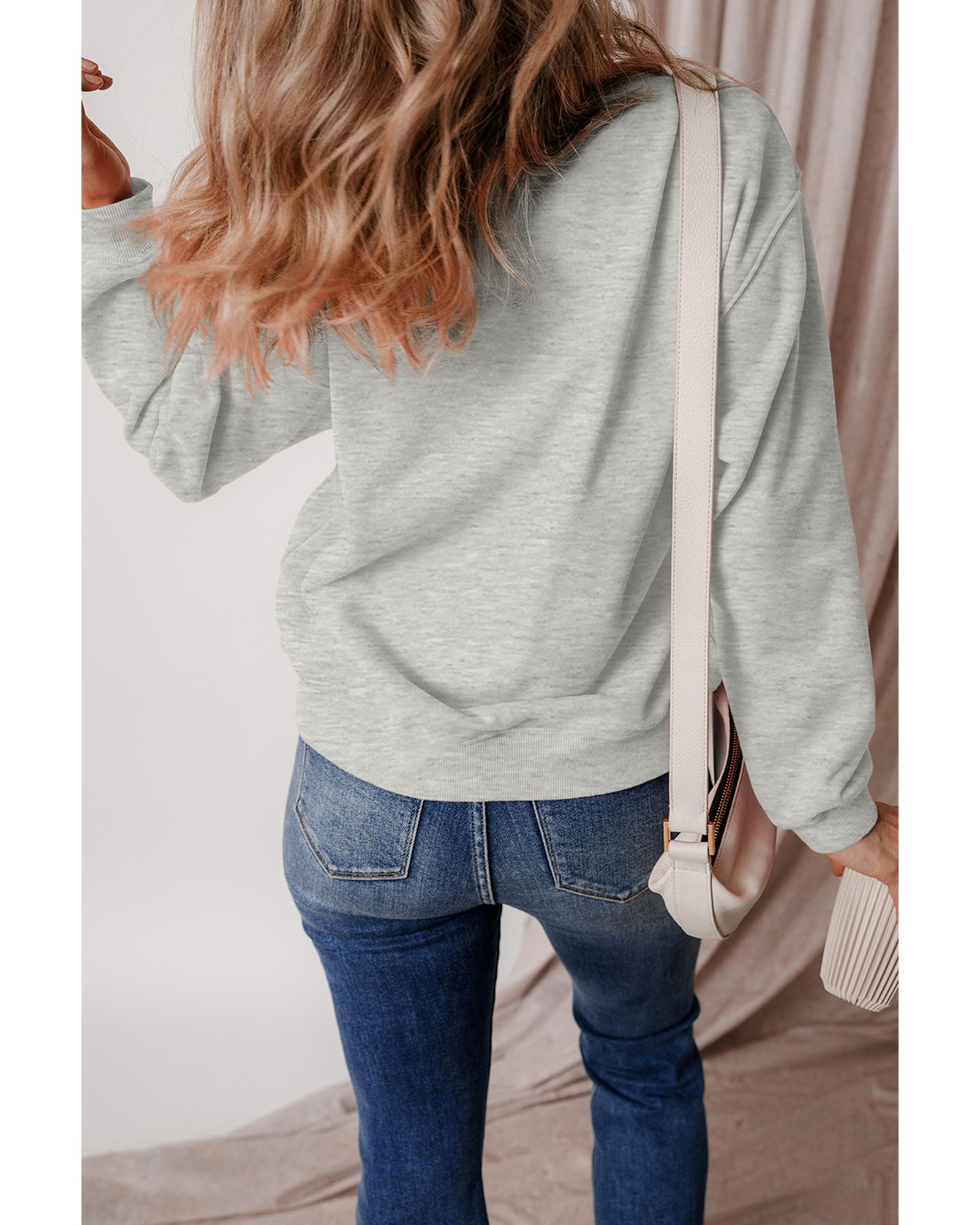 V539-AZEXDC25318334-P11-L-202508281500-00 Gray Thanksgiving Pumpkin Season Drop Shoulder Sweatshirt - L - Image 1