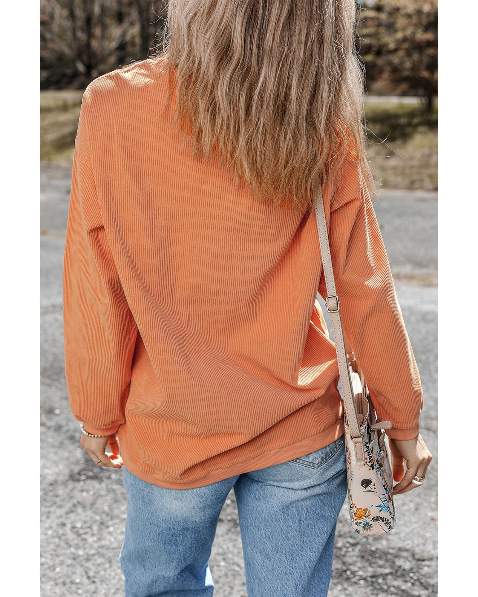 V539-AZEXDC25318557-2014-XL-202508300700-00 Orange THANKFUL Crew Neck Pullover Sweatshirt - XL - Image 1