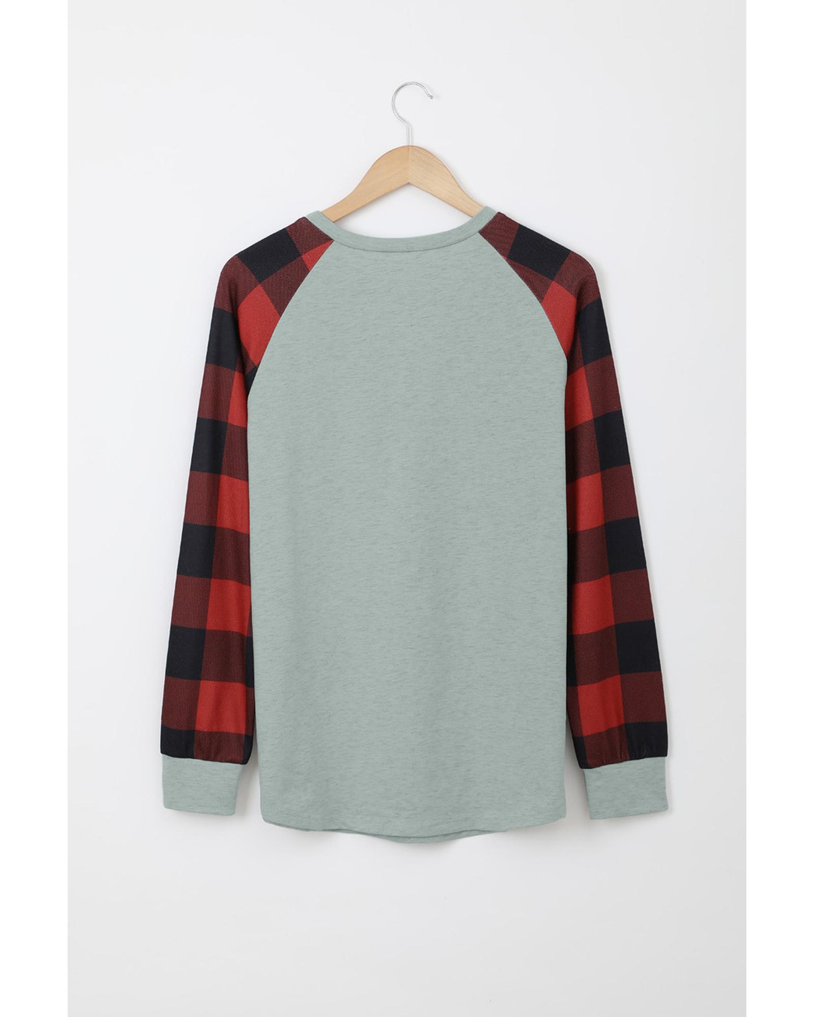 V539-AZEXDC2532215-11-M-202508260030-00 Azura Exchange Plaid Long Sleeve Sweatshirt - M - Image 1
