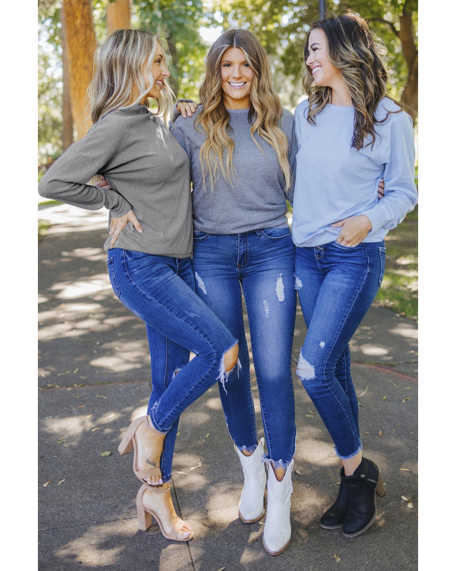 V539-AZEXDC253746-11-XL-202508261755-00 Azura Exchange Ribbed Zip Knit Top - XL - Image 1