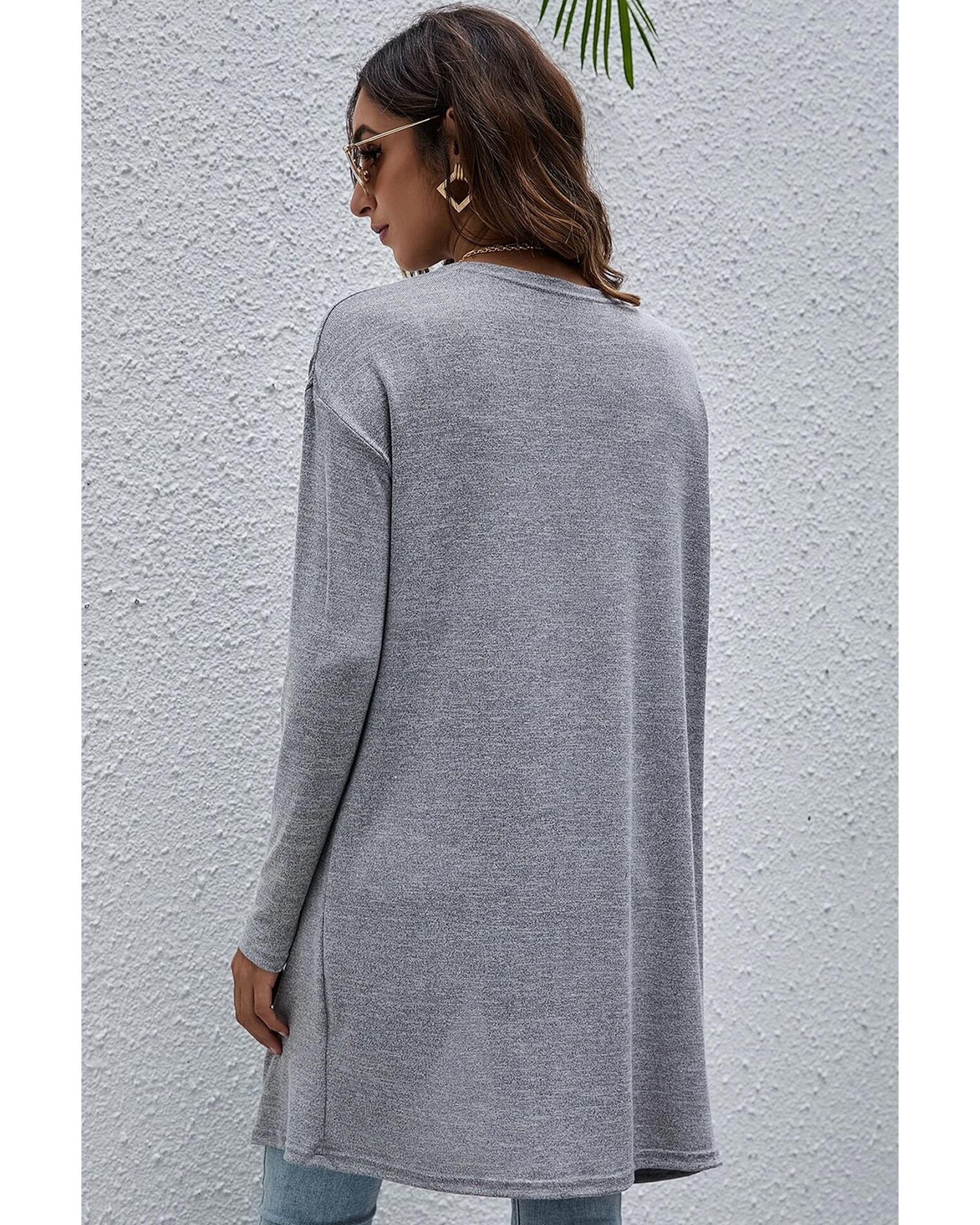 V539-AZEXDC2542493-P6011-M-202508290245-00 High Rise Solid Color Open Front Lightweight Cardigan - M - Image 1