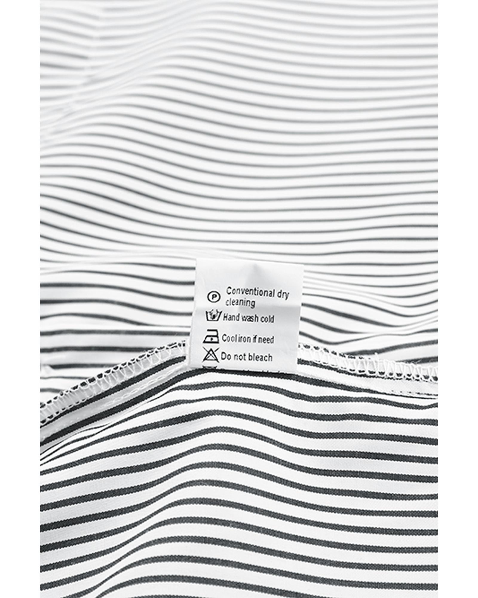 V539-AZEXDC2552685-2-M-202508251635-00 Azura Exchange Striped Boyfriend Shirt with Smocked Cuffs and Pocket - M - Image 1