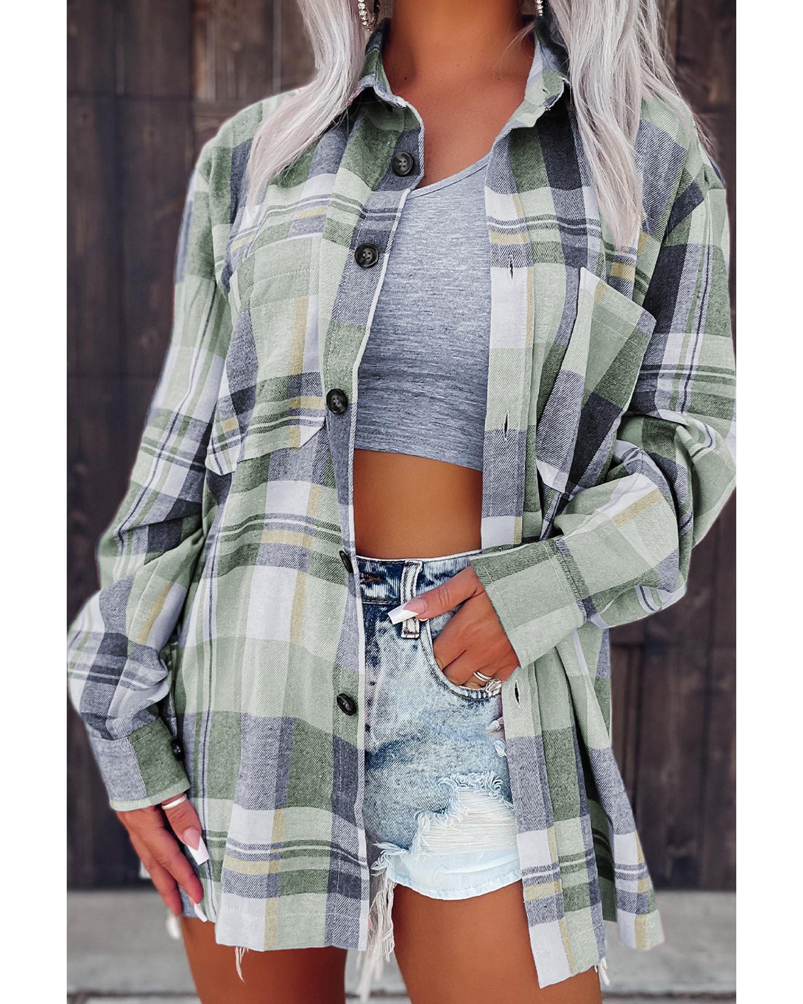 V539-AZEXDC2552972-9-XL-202509010225-00 Azura Exchange Plaid Button Up Patch Pocket Shirt - XL - Image 1
