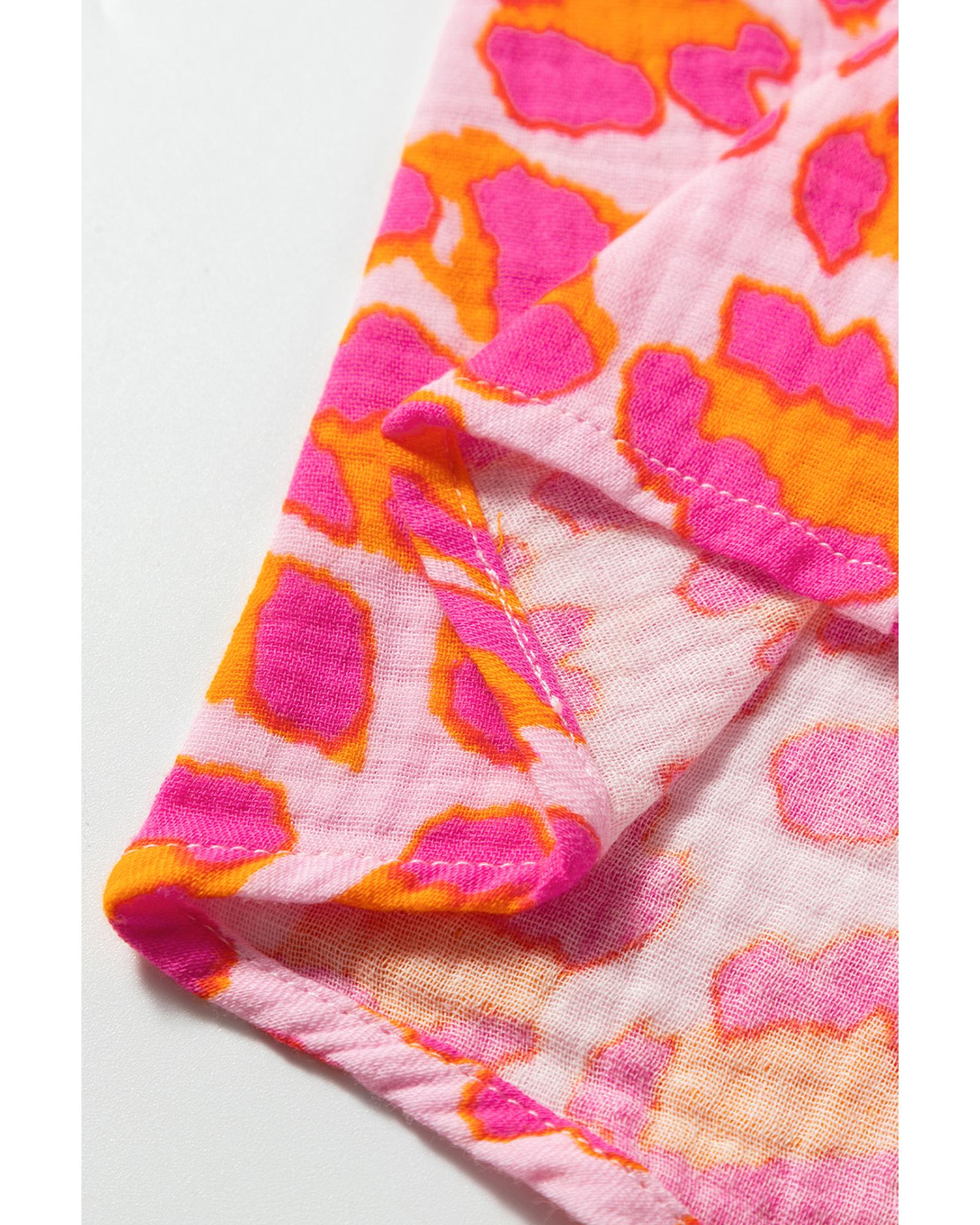 V539-AZEXDC2555704-P620-L-202508280645-00 Rose Leopard Printed Button Up Loose Shirt - L - Image 1