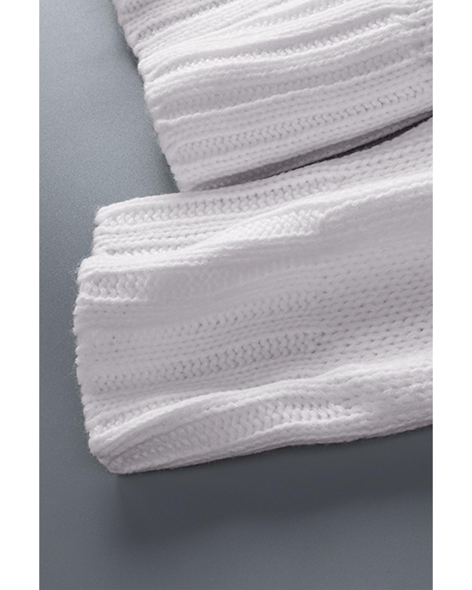 V539-AZEXDC2721139-1-XL-202508300615-00 White V neck Drop Shoulder Knitted Sweater - XL - Image 1