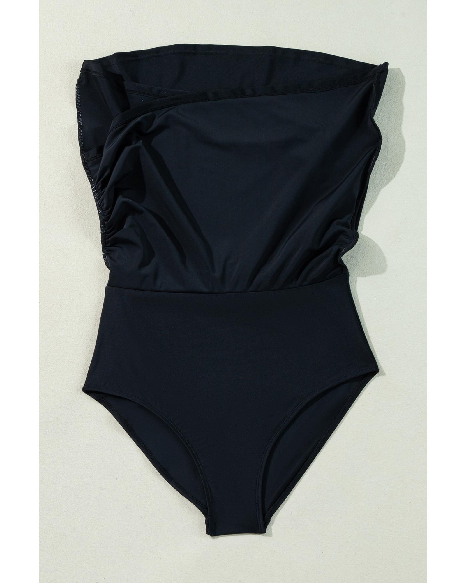 V539-AZEXDC434072-P2-M-202508291825-00 Black Crossover Bikini Tank and Skort Swimwear - M - Image 1