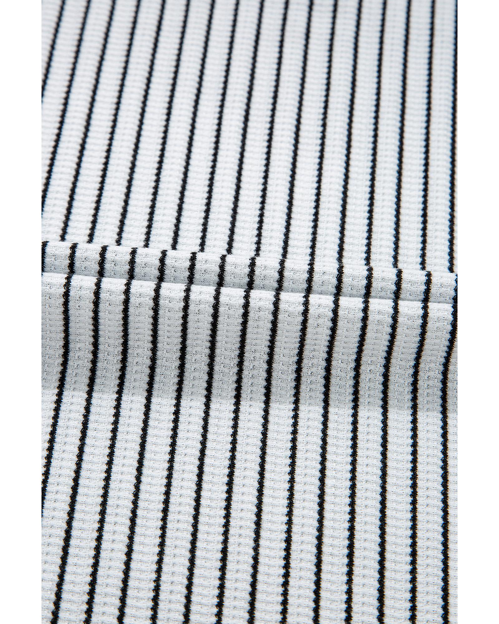 V539-AZEXDC6123349-P119-S-202506141635-00 White Stripe Criss Cross Side Slits Slim Fit Sleeveless Midi Dress - S - Image 1