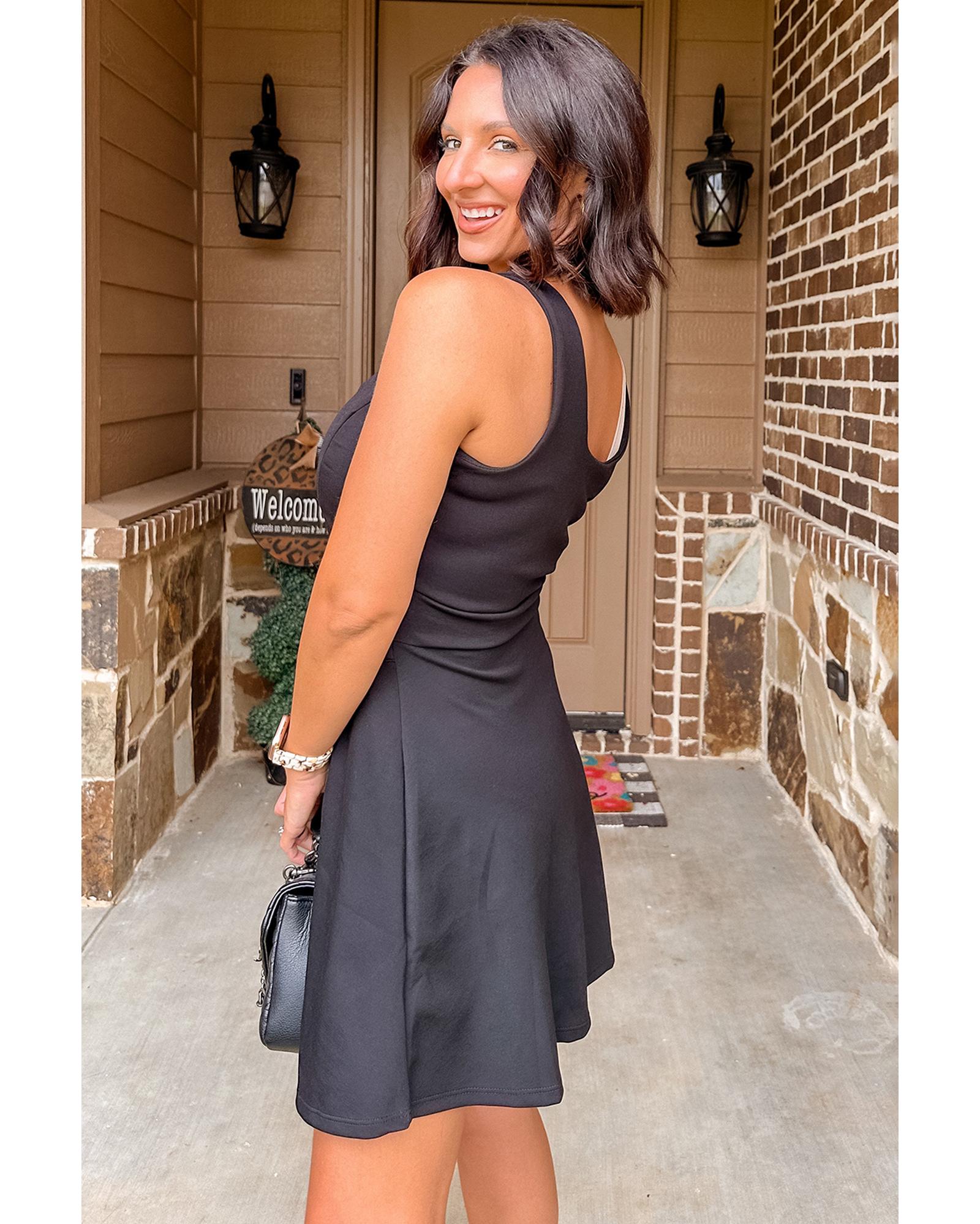 V539-AZEXDC6123598-P2-M-202508281245-00 Black Cut Out Front High Waist Tank Mini Dress - M - Image 1