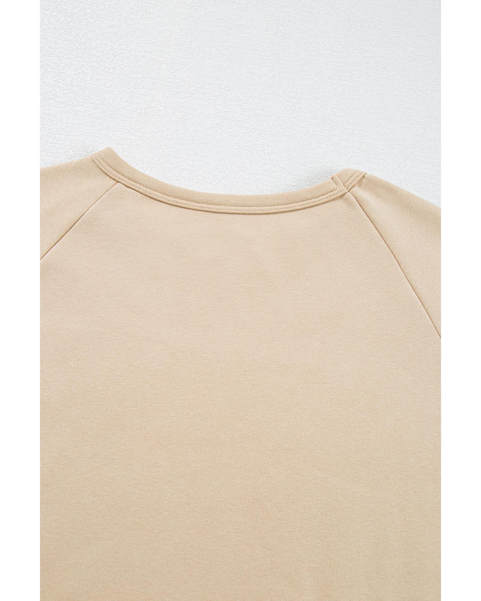 V539-AZEXDC626684-P18-L-202508301400-00 Apricot Striped Accent Pullover and Shorts Two Piece Casual Set - L - Image 1