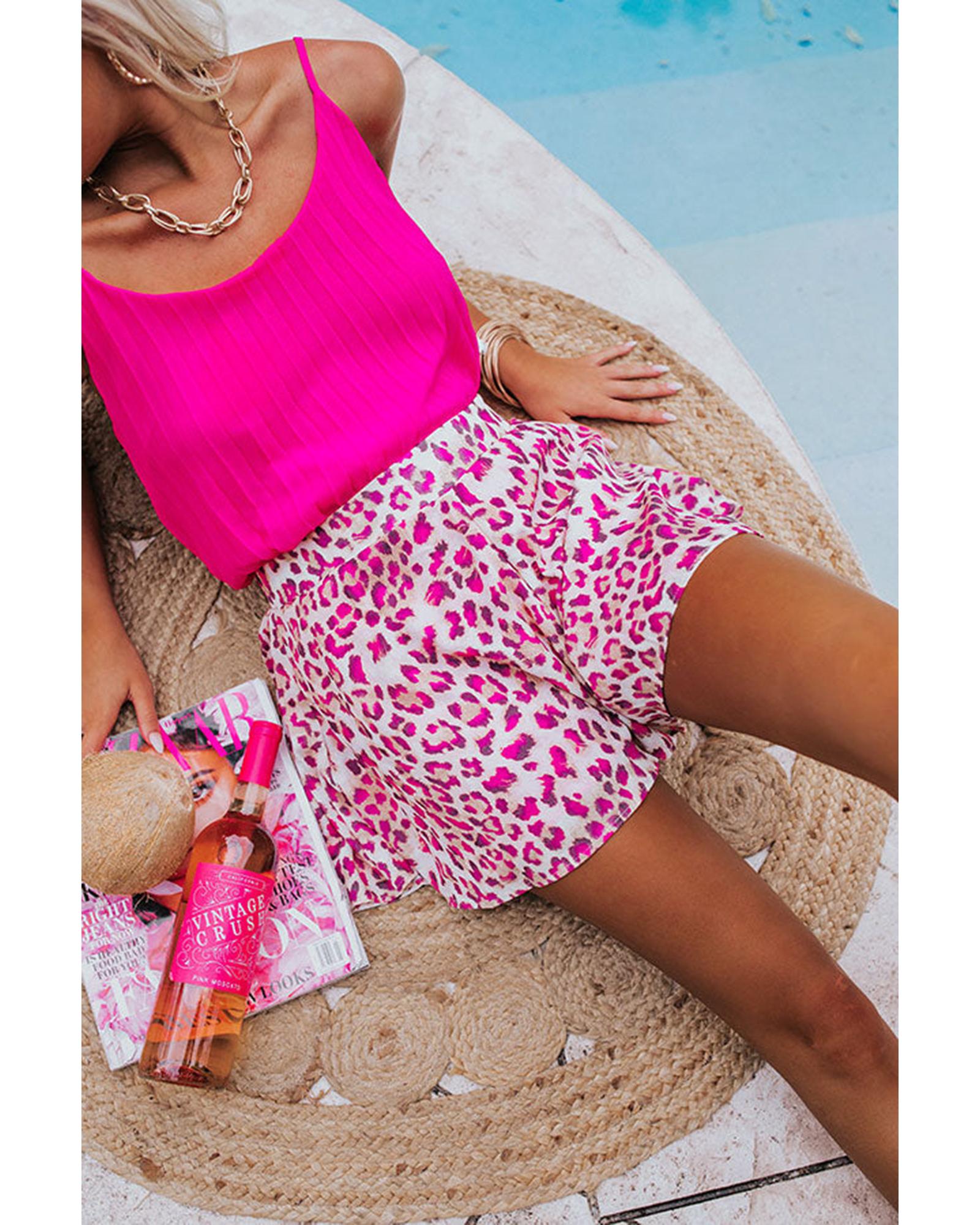 V539-AZEXDC731280-6-S-202508262030-00 Azura Exchange Leopard Print Flutter Shorts - S - Image 1