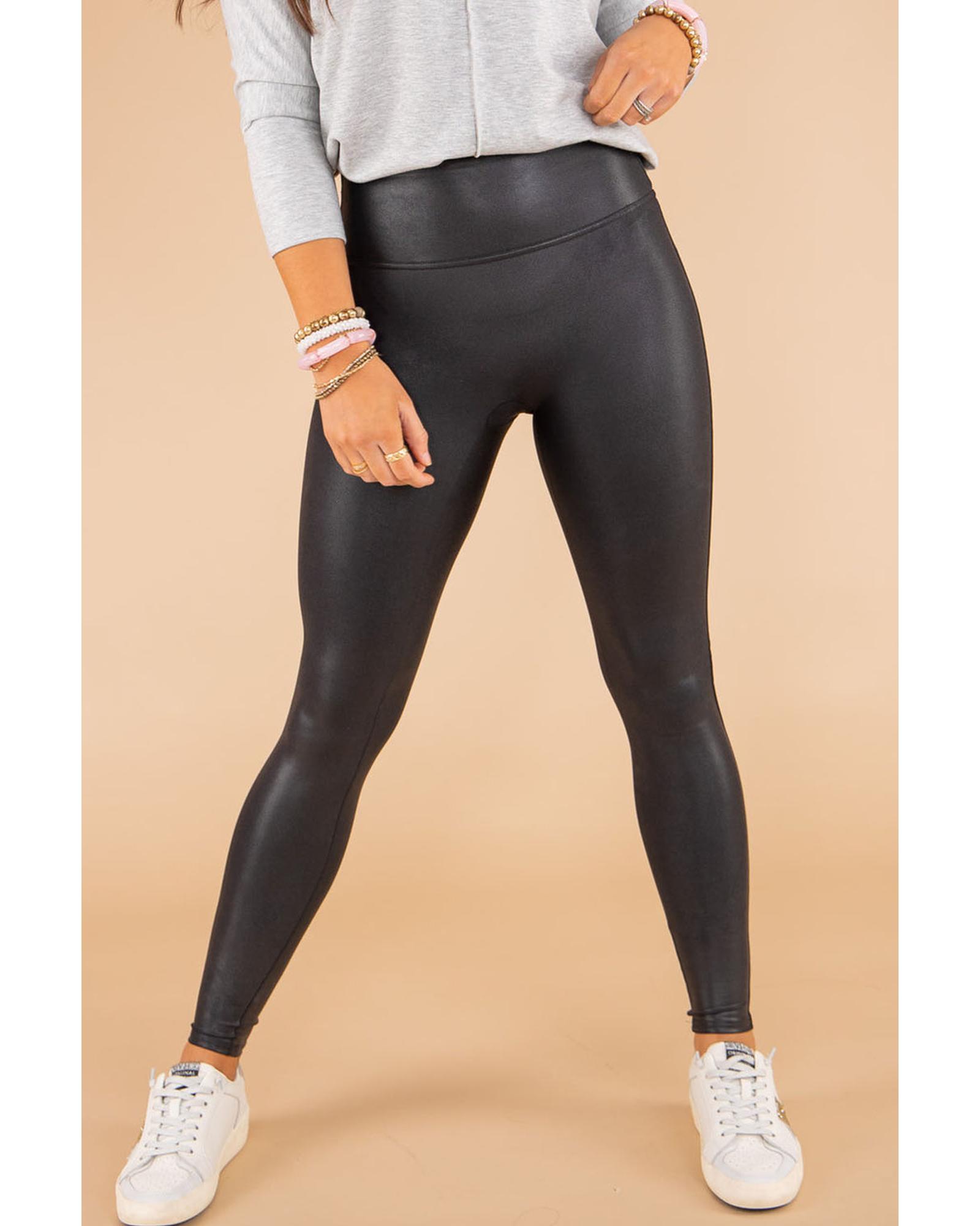 V539-AZEXDC761386-2-XL-202508302310-00 Black Faux Leather Skinny Leggings - XL - Image 1