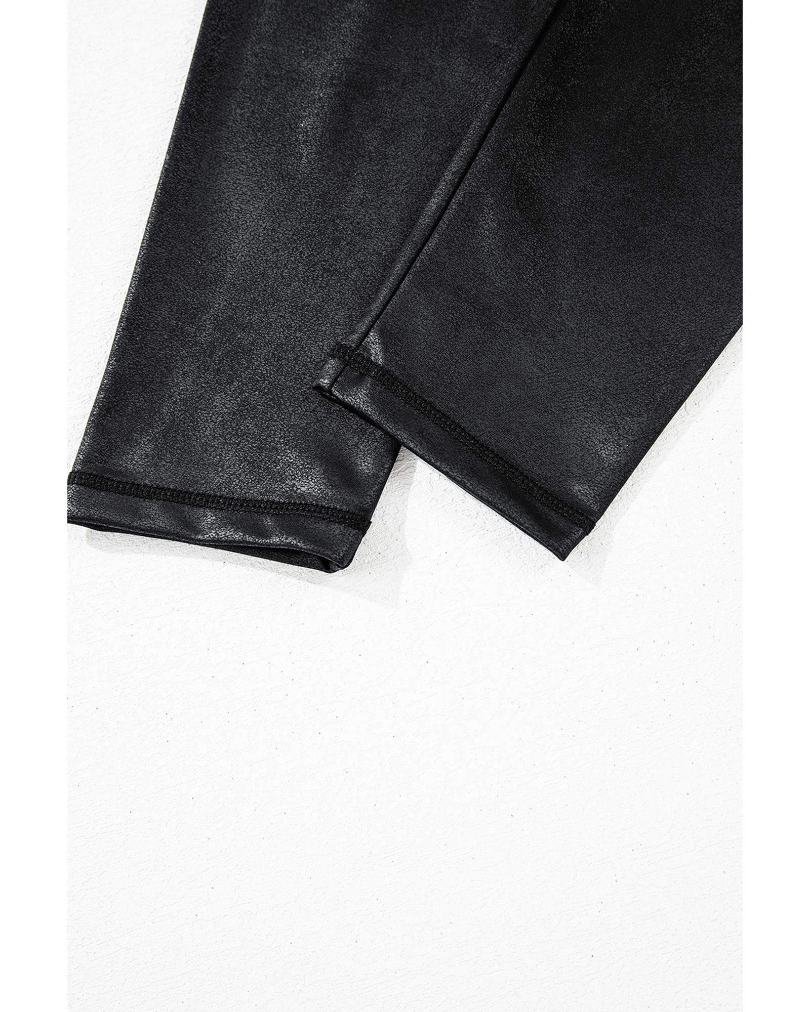 V539-AZEXDC761586-P2-S-202508281135-00 Black V Crossover High Waist Pocketed Leggings - S - Image 1