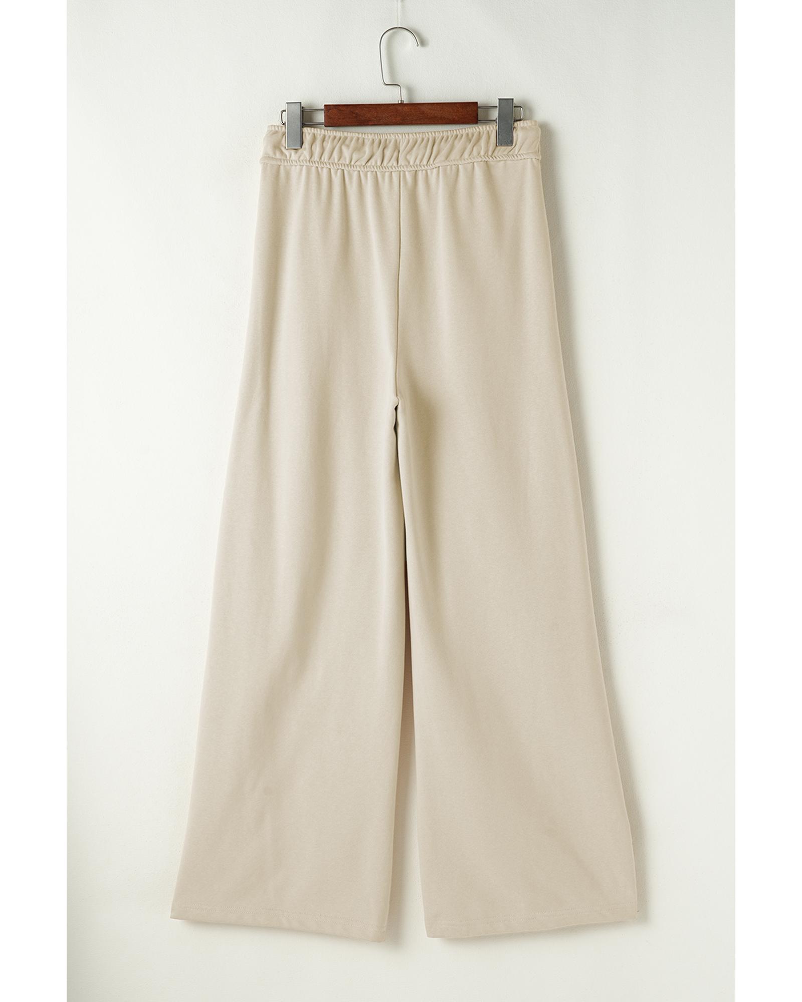 V539-AZEXDC7713192-P18-L-202508301615-00 Apricot Loop Drawstring Casual Wide Leg Pants - L - Image 1