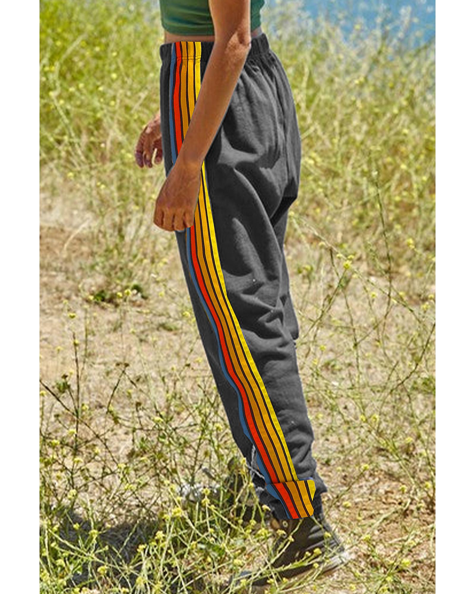 V539-AZEXDC7713367-P2011-XL-202508300830-00 Dark Grey Counting Rainbows High Waist Sweatpants - XL - Image 1