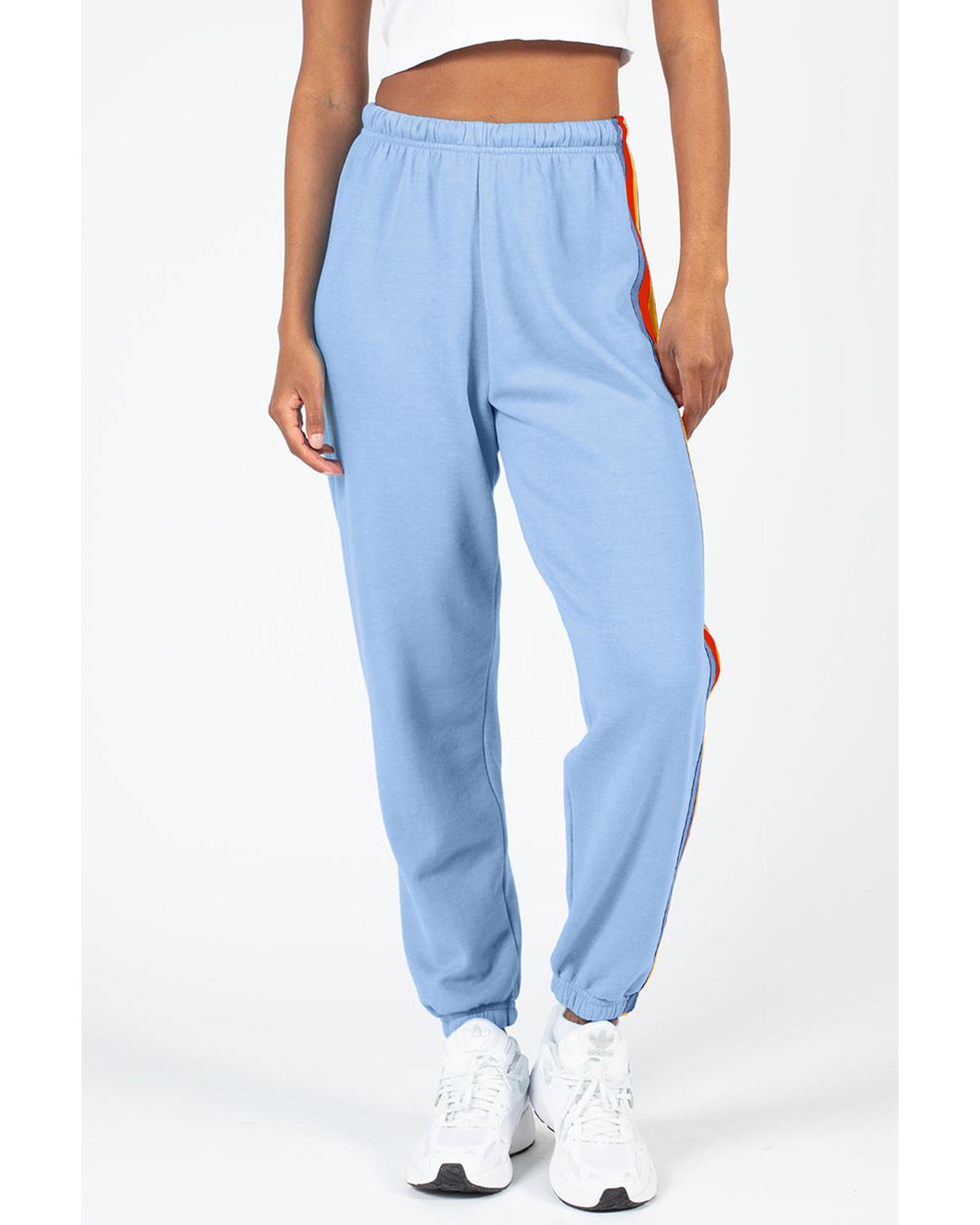 V539-AZEXDC7713367-P4-L-202508301010-00 Light Blue Counting Rainbows High Waist Sweatpants - L - Image 1