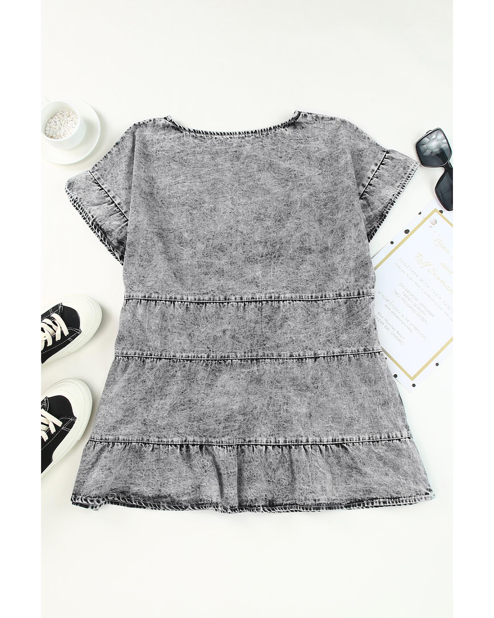 V539-AZEXDC7821039-11-S-202508061305-00 Azura Exchange Tiered Denim Top - S - Image 1