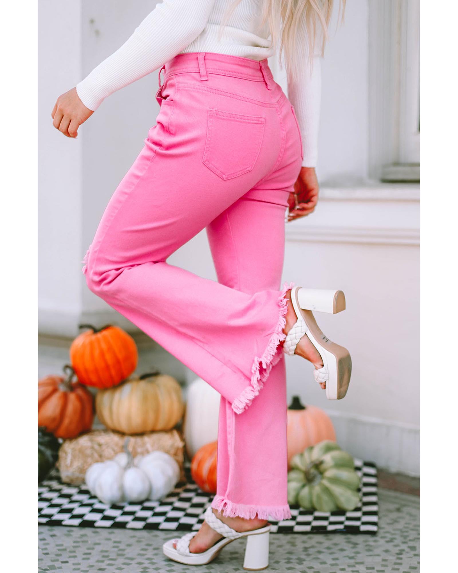 V539-AZEXDC7873410-10-10-202508260300-00 Azura Exchange Vintage Flare Leg Ripped Raw Hem Jeans - 10 US - Image 1