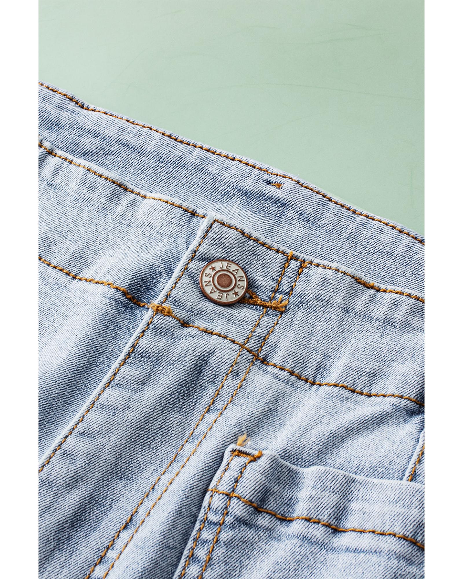 V539-AZEXDC7874898-P804-16-202508282010-00 Beau Blue Acid Wash Contrast Edge Pocketed Cropped Jeans - 16 US - Image 1