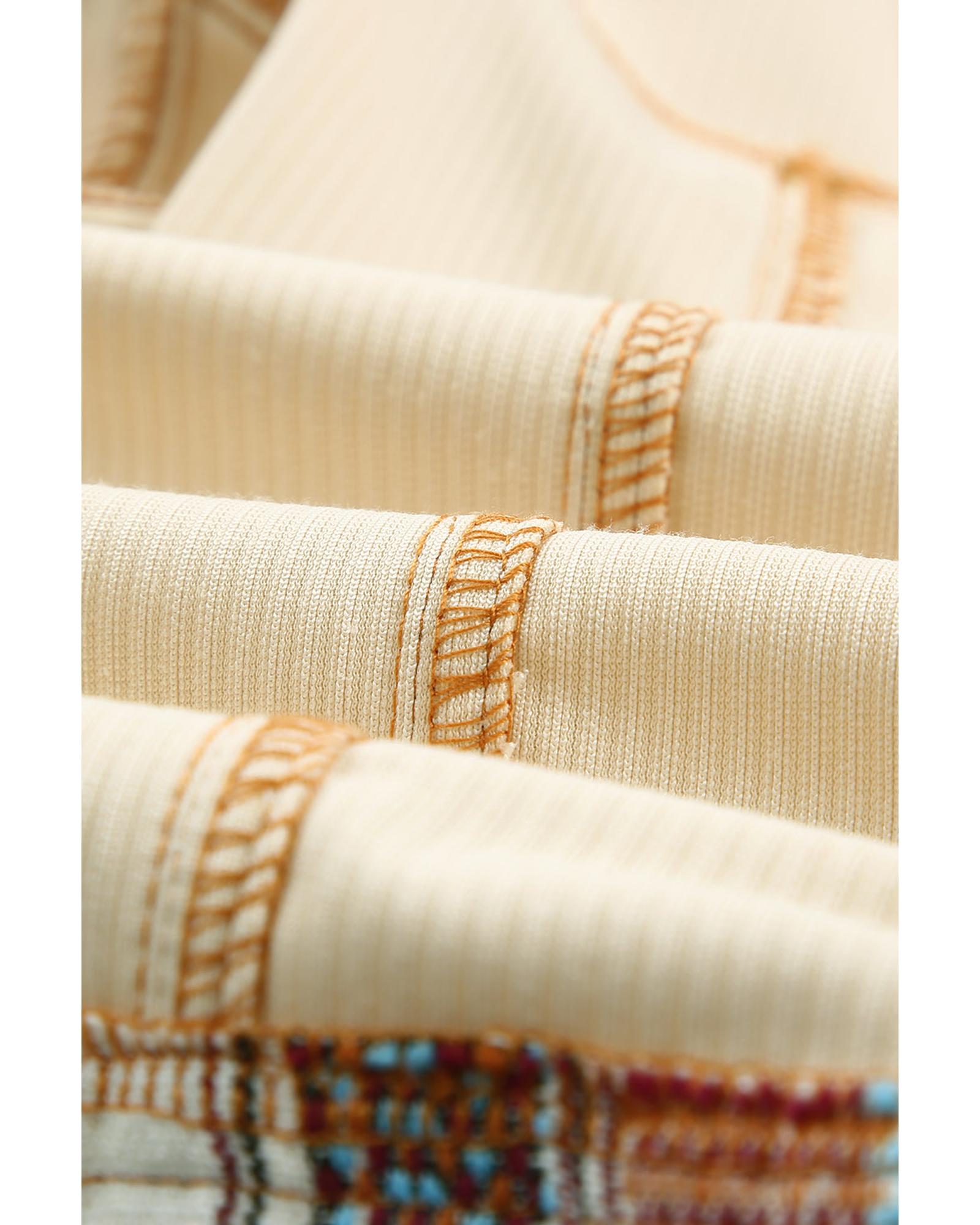 V539-AZEXDC8512028-15-S-202506151505-00 Button Up Pockets Striped Color Block Corduroy Jacket - S - Image 1