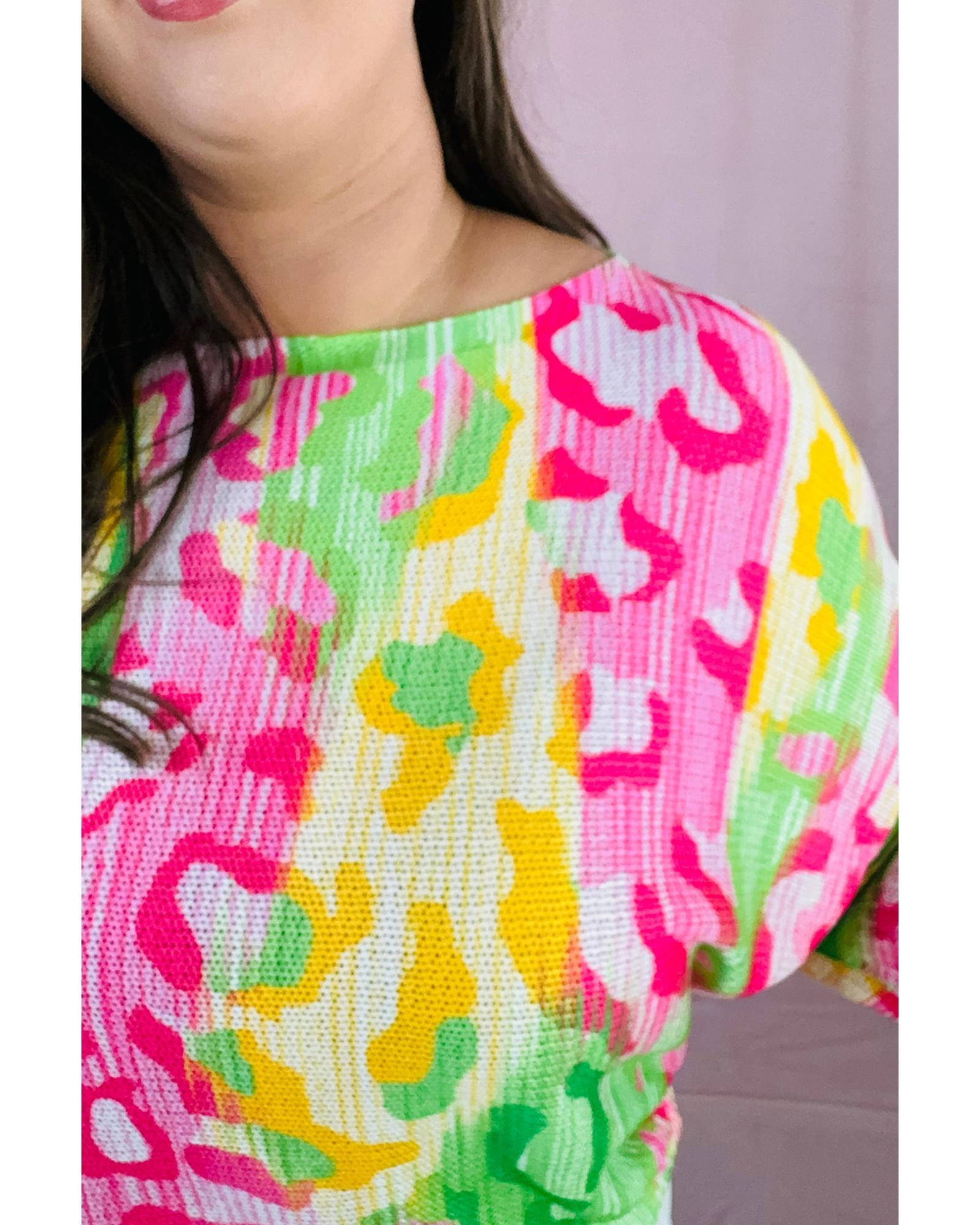 V539-AZEXPL2521127-P22-4X-202508311555-00 Multicolour Leopard Color Block Knitted Crewneck Plus Size T Shirt - 4X - Image 1