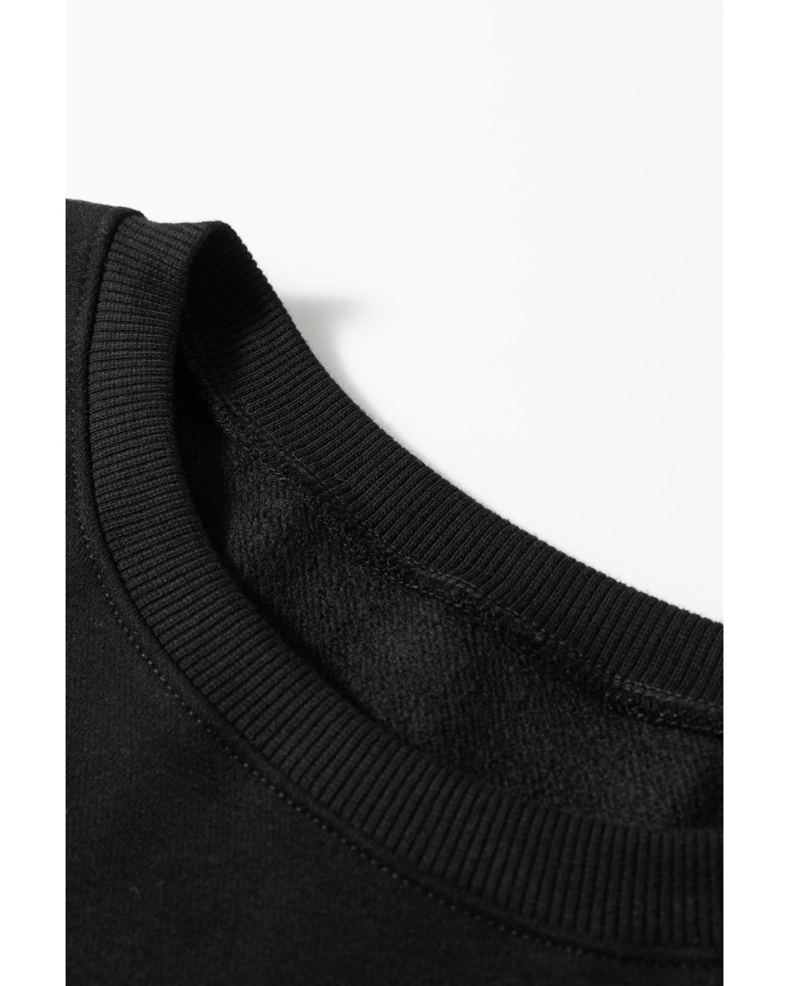 V539-AZEXPL25317324-P2-2X-202508310815-00 Black Loose Patchwork Crewneck Plus Size Sweatshirt - 2X - Image 1