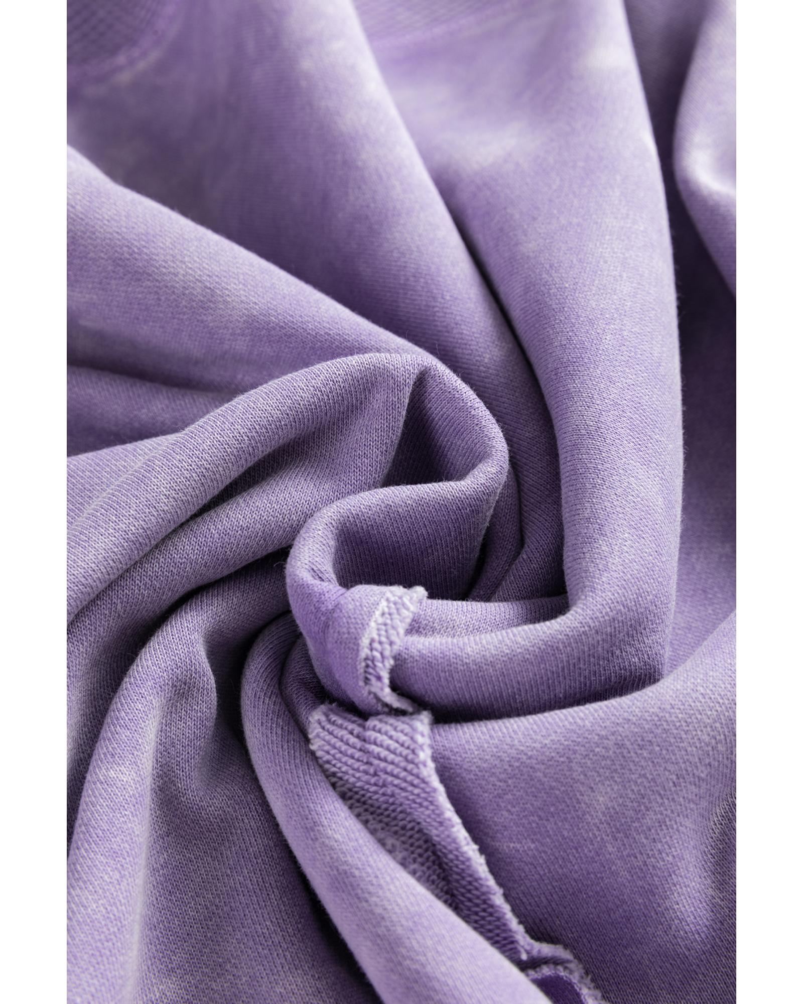 V539-AZEXPL25317848-P708-1X-202506182154-00 Orchid Petal Textured Patchwork Frilled Trim Plus Size Pullover Sweatshirt - 1X - Image 1