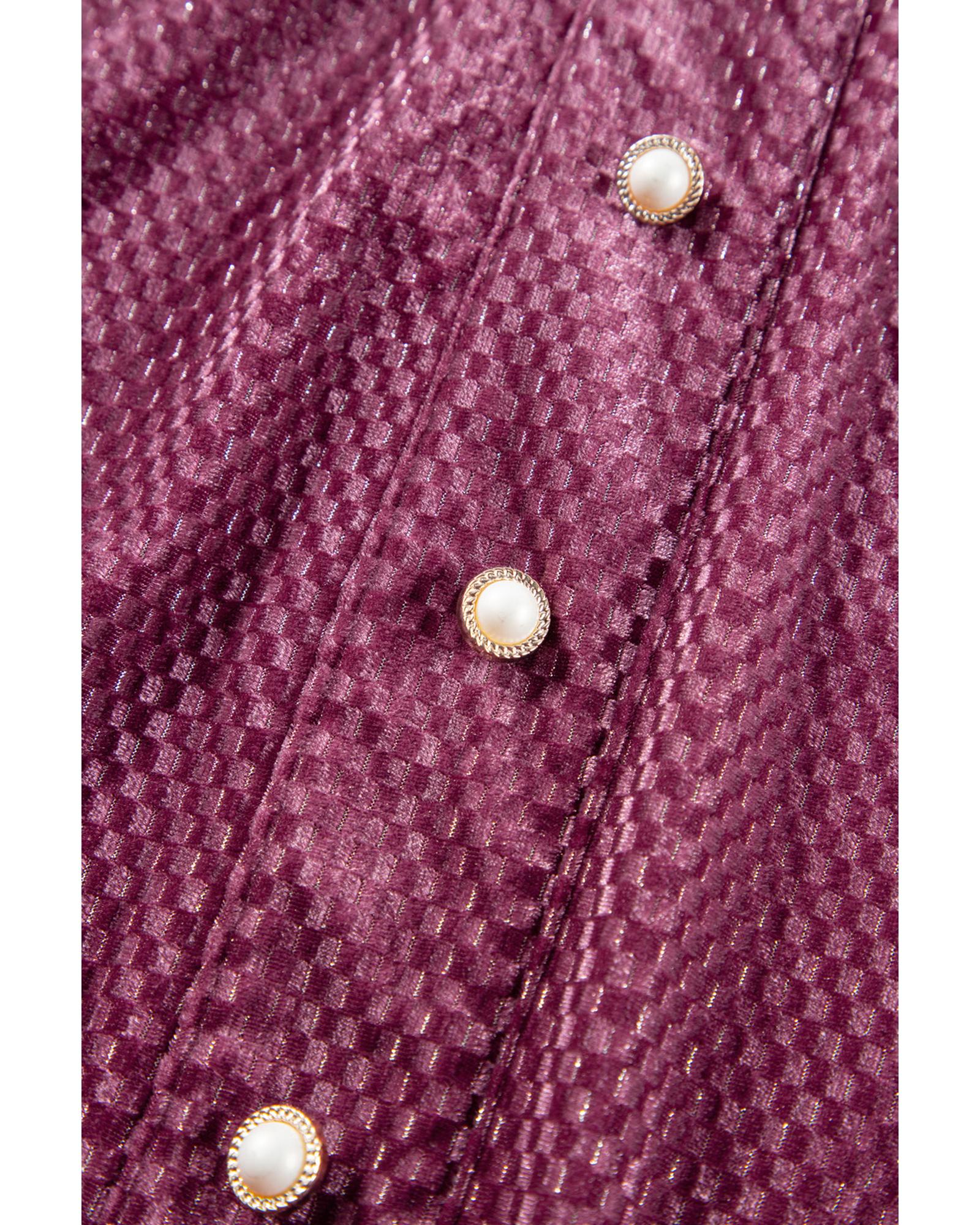 V539-AZEXPL6121684-P1208-2X-202508301950-00 Meadow Mauve Plus Size Textured Velvet Tiered Buttons Tiered Dress - 2X - Image 1