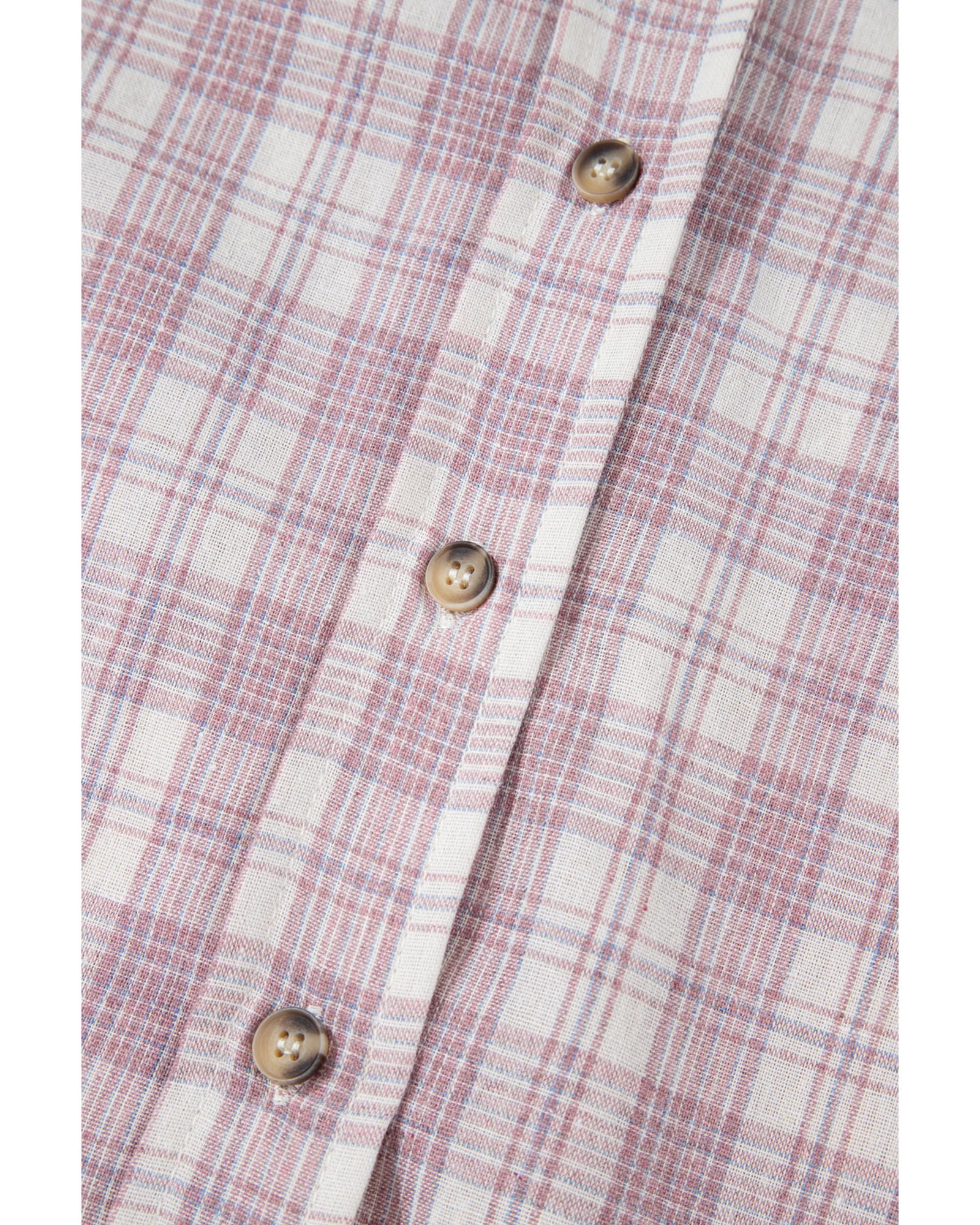 V539-AZEXPL854721-P3010-1X-202506152215-00 Bonbon Plaid Print Drawstring Hooded Button-up Plus Size Shirt - 1X - Image 1