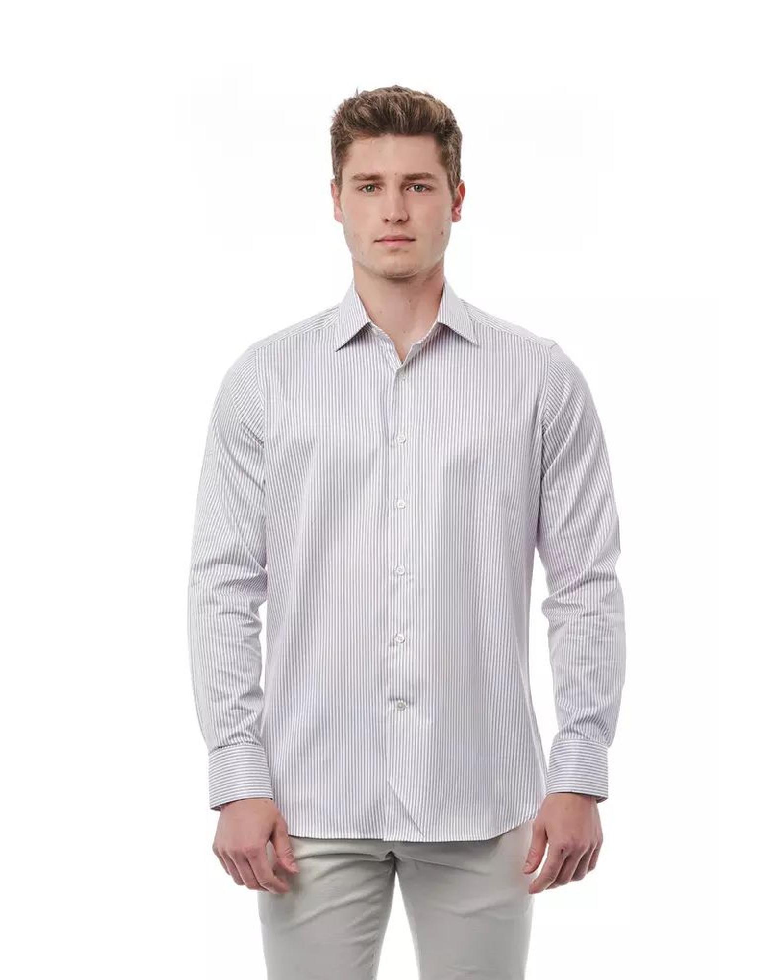 V539-BA-21396-L-170295-00 Bagutta Men's White Cotton Shirt - L - Image 1
