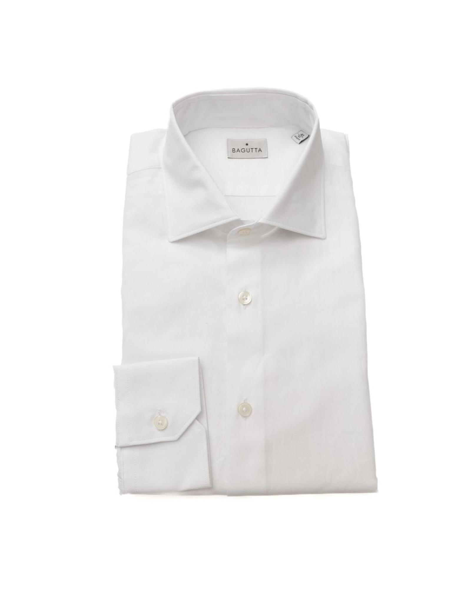 V539-BA-23948-XXL-170796-00 Bagutta Men's White Cotton Shirt - 2XL - Image 1