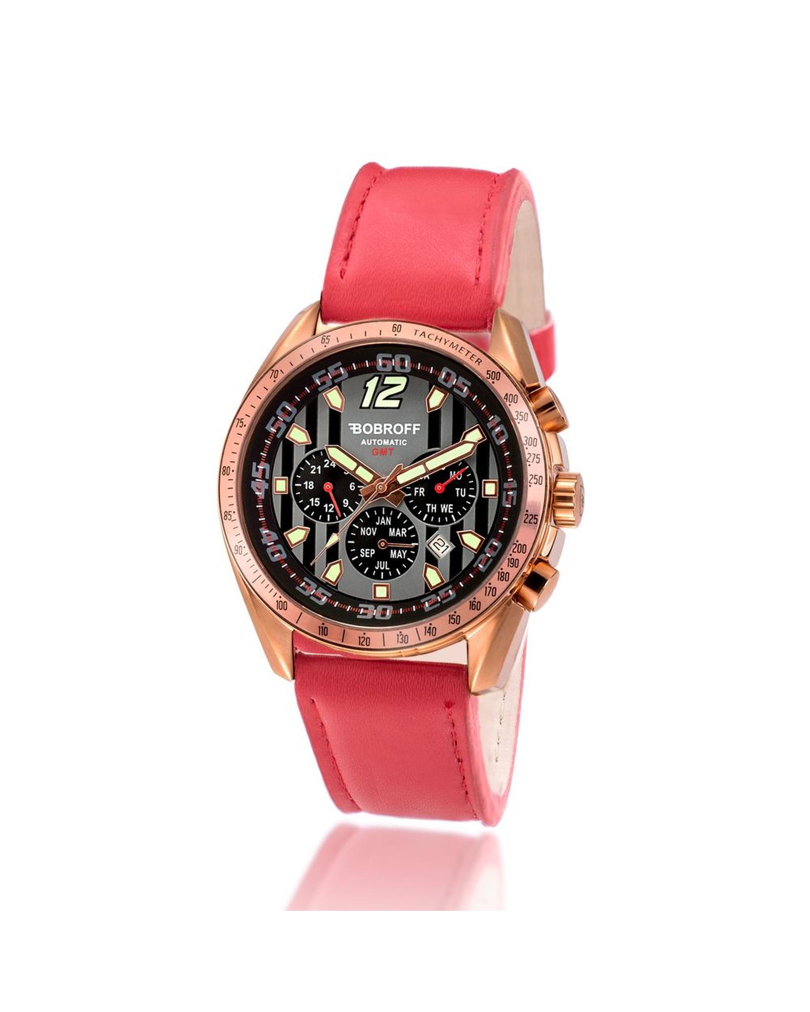 V539-BOBF0016V2S011AC-202506160035-00 Bobroff Men's Red Leather Watch - One Size - Image 1