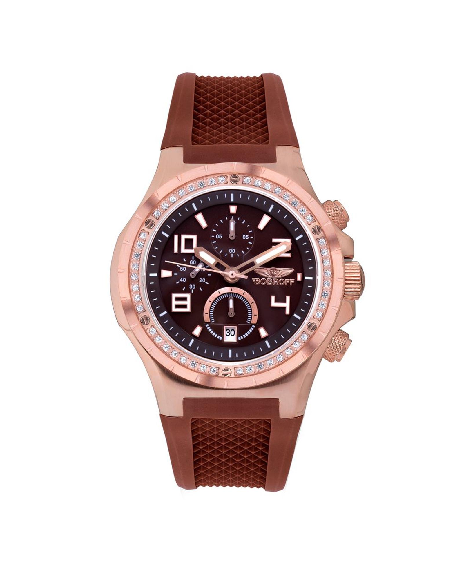 V539-BOBF1002L65AC-202506160042-00 Bobroff Unisex's Brown Rubber Watch - One Size - Image 1