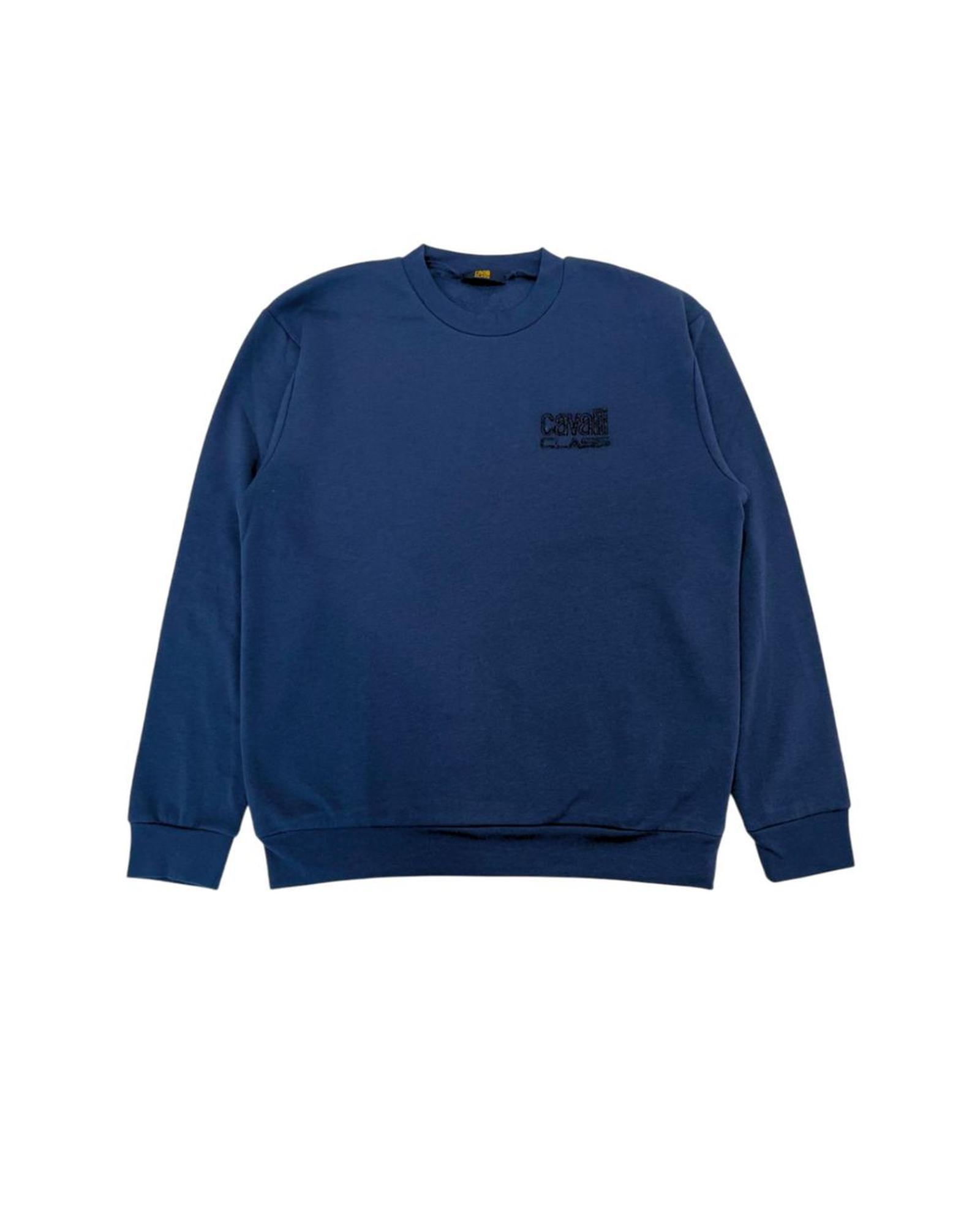 V539-CA-24777-XS-202506160731-00 Cavalli Class Men's Blue Polyester Sweater - XS - Image 1