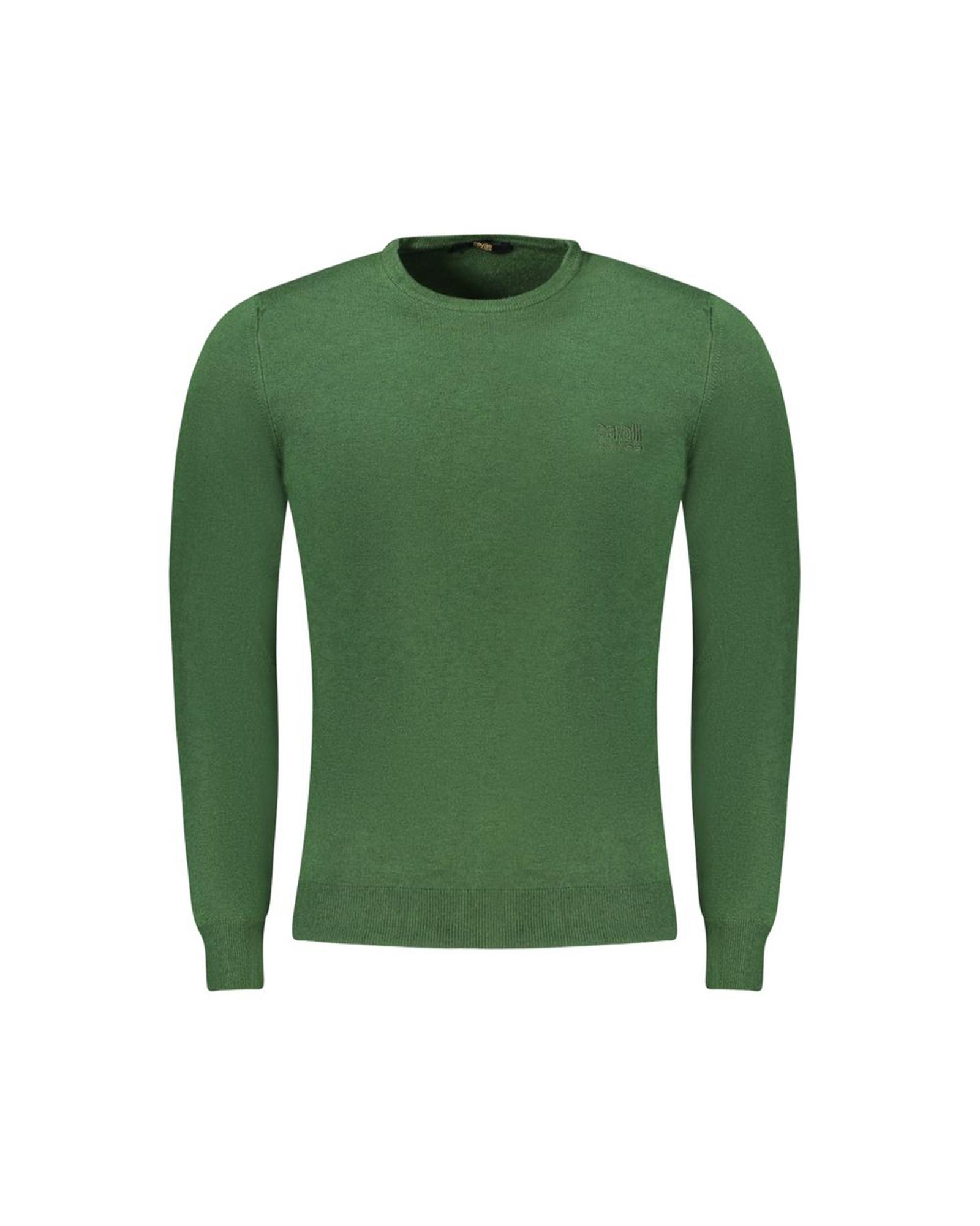 V539-CA-33474-XL-202506161121-00 Cavalli Class Men's Green Polyester Sweater - XL - Image 1