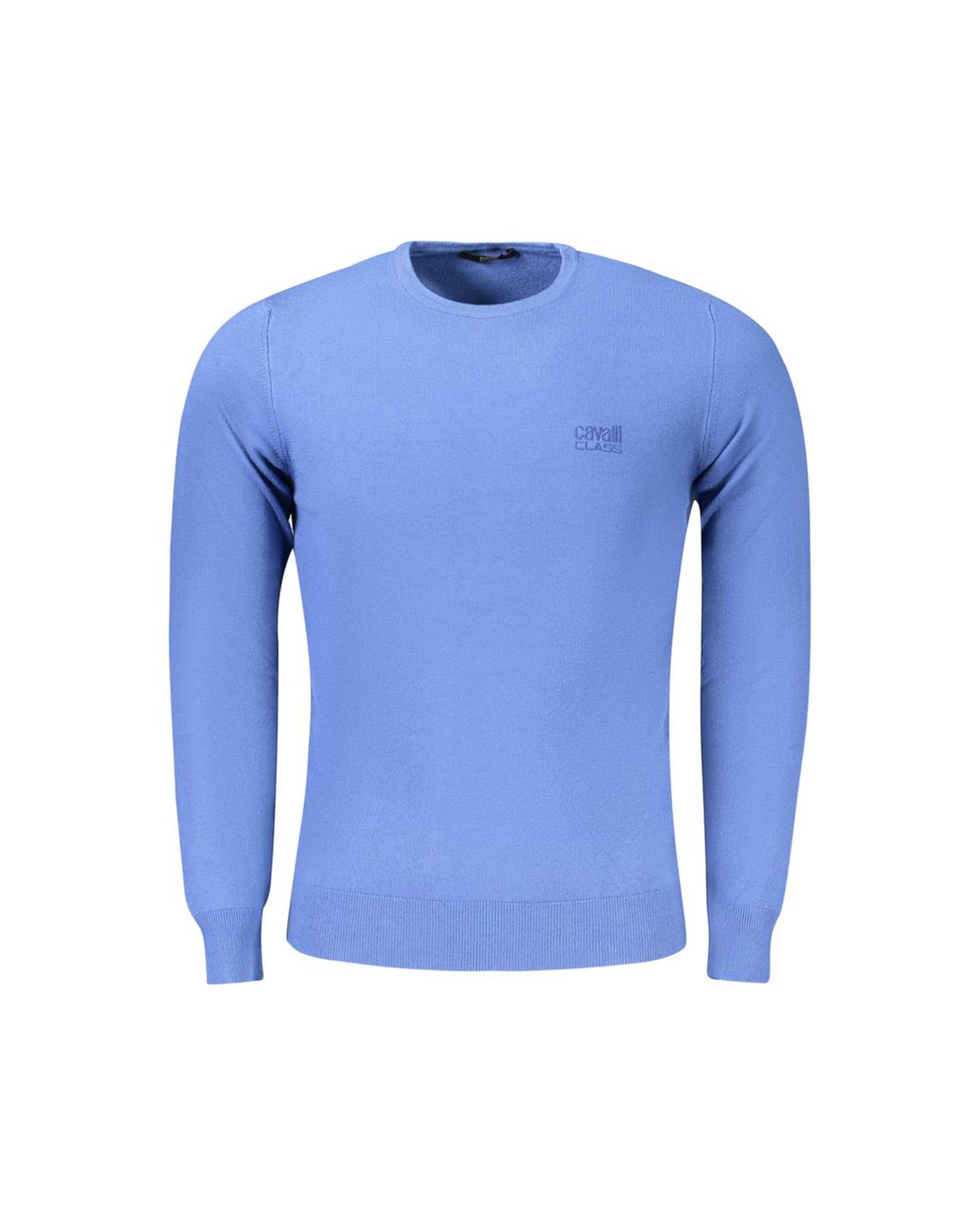 V539-CA-33480-L-202506161131-00 Cavalli Class Men's Blue Polyester Sweater - L - Image 1