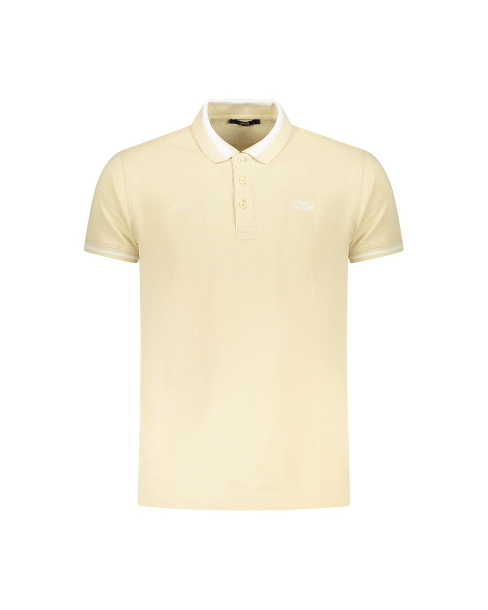 V539-CA-36641-XXL-202506161545-00 Cavalli Class Men's Beige Cotton Polo Shirt - 2XL - Image 1