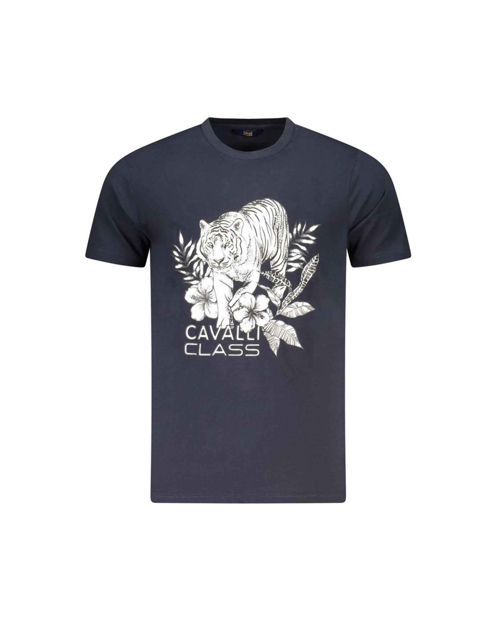 V539-CA-36648-M-202506161603-00 Cavalli Class Men's Blue Cotton T-Shirt - M - Image 1