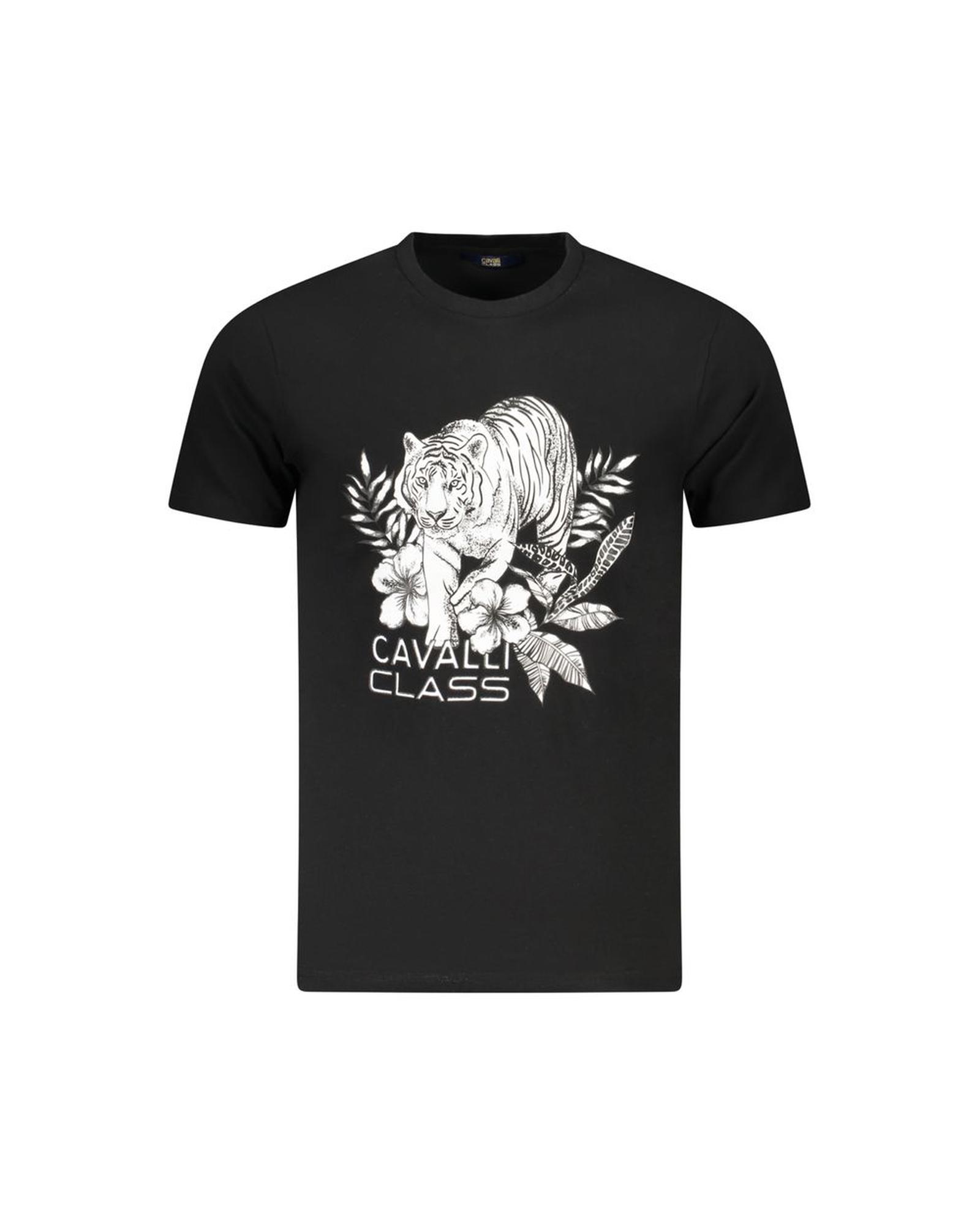 V539-CA-36655-M-202506161321-00 Cavalli Class Men's Black Cotton T-Shirt - M - Image 1