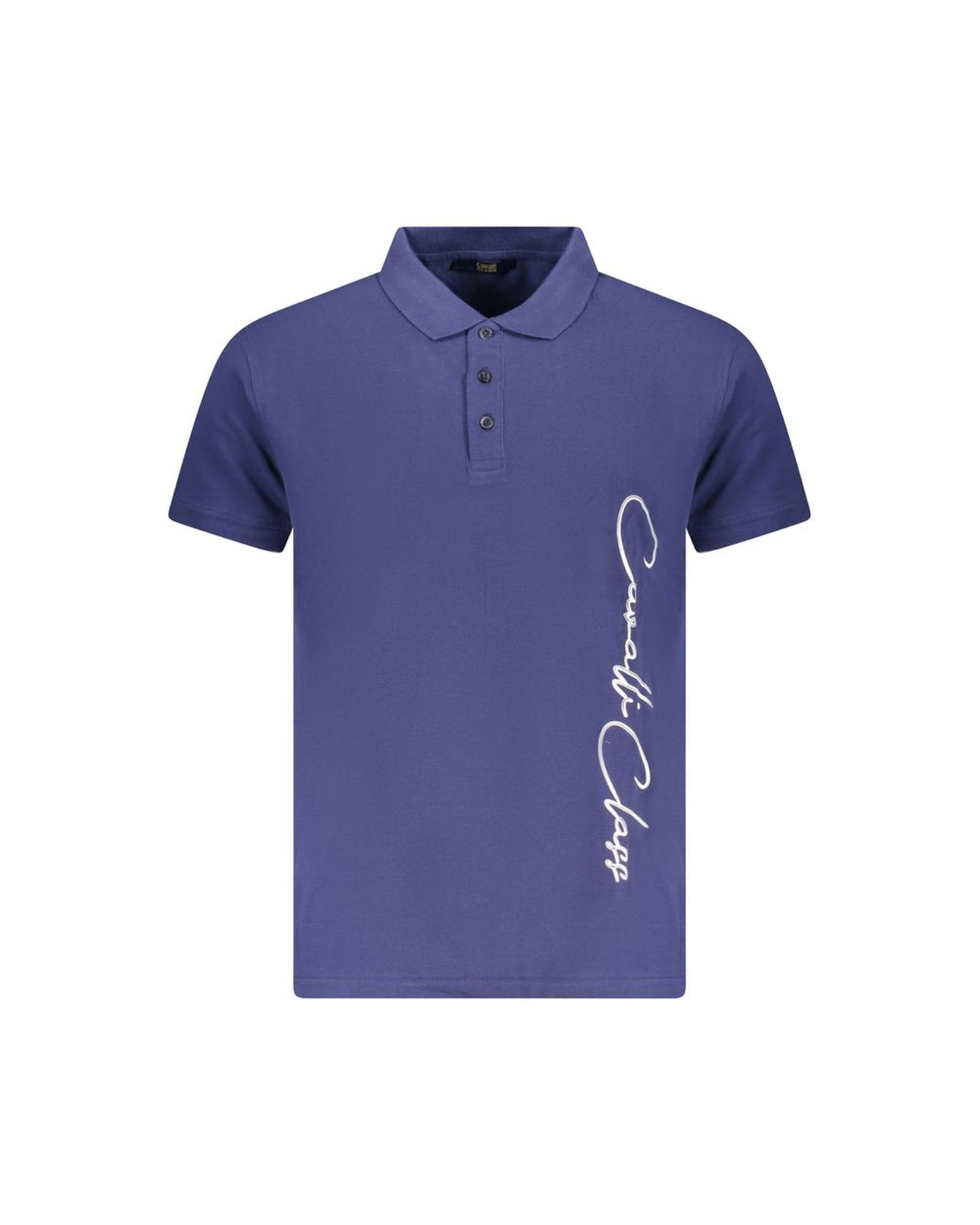 V539-CA-36661-L-202506161332-00 Cavalli Class Men's Blue Cotton Polo Shirt - L - Image 1