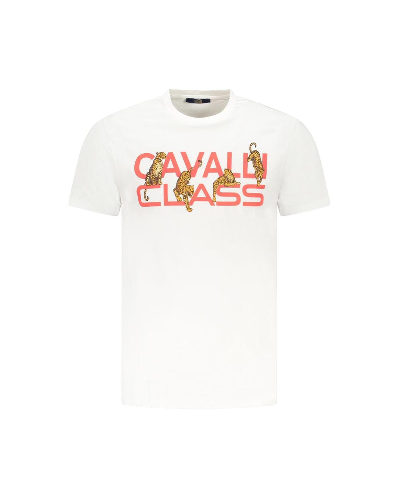 Cavalli Class Men's White Cotton T-Shirt - XL