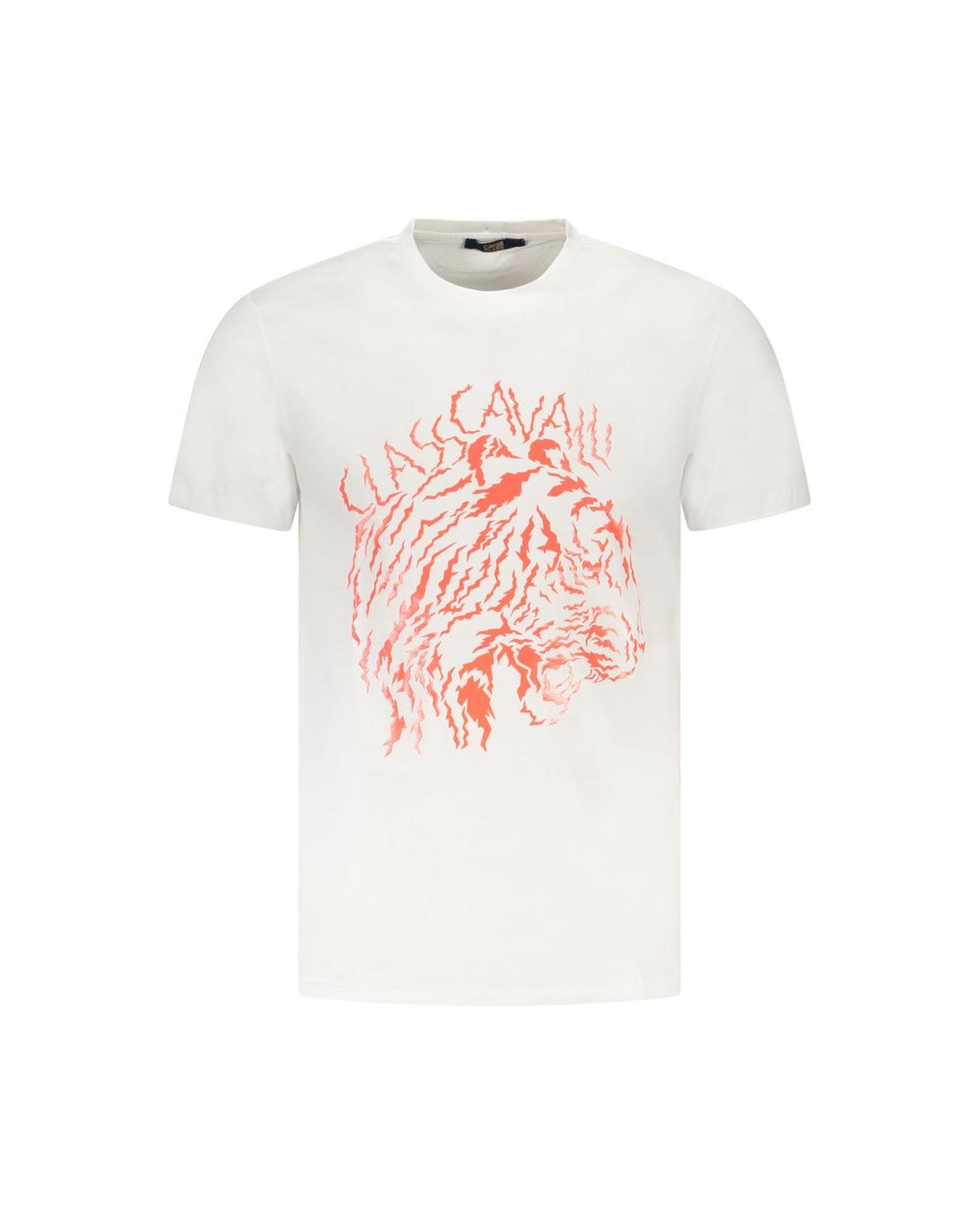 V539-CA-36672-M-202506161402-00 Cavalli Class Men's White Cotton T-Shirt - M - Image 1