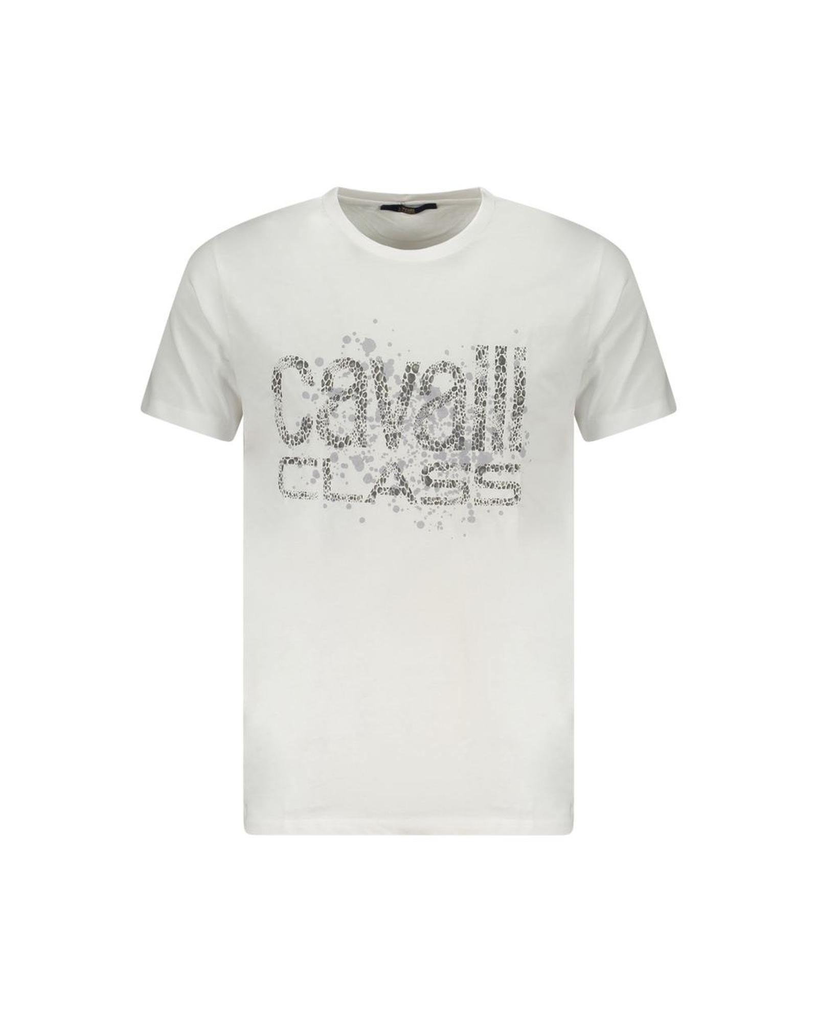 V539-CA-36674-L-202506161411-00 Cavalli Class Men's White Cotton T-Shirt - L - Image 1