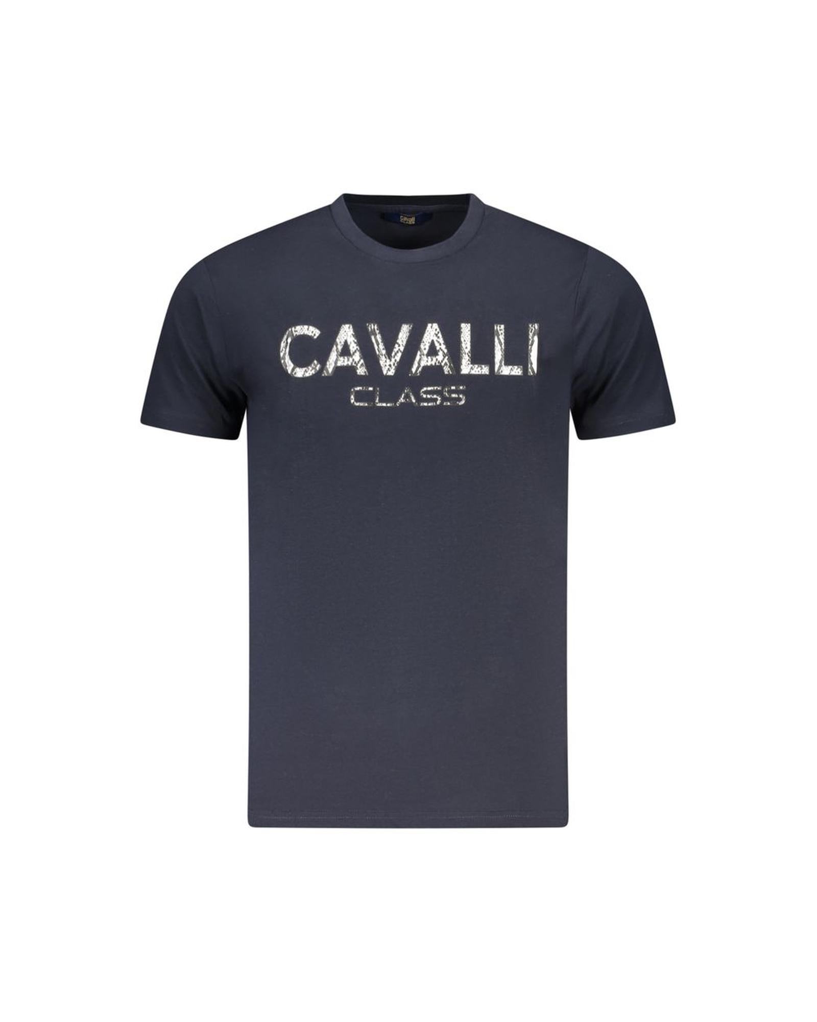 V539-CA-36676-XXL-202506161416-00 Cavalli Class Men's Blue Cotton T-Shirt - 2XL - Image 1