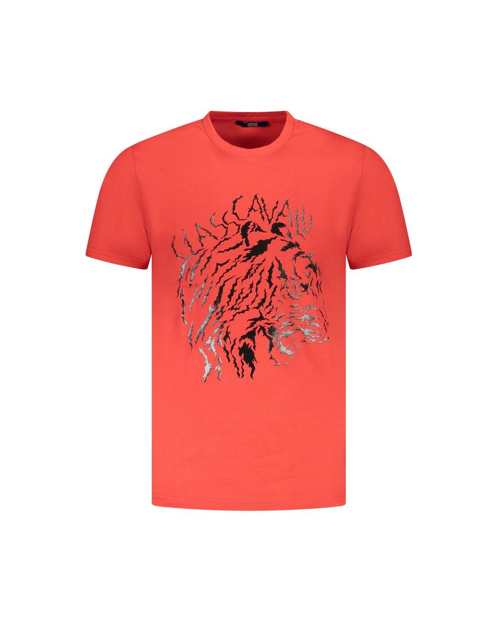 Cavalli Class Men's Red Cotton T-Shirt - XL