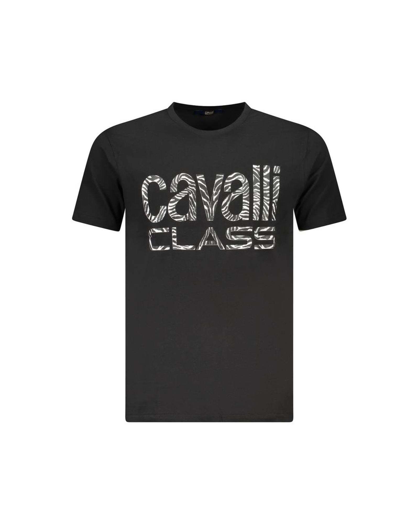 V539-CA-36678-XL-202506161420-00 Cavalli Class Men's Black Cotton T-Shirt - XL - Image 1