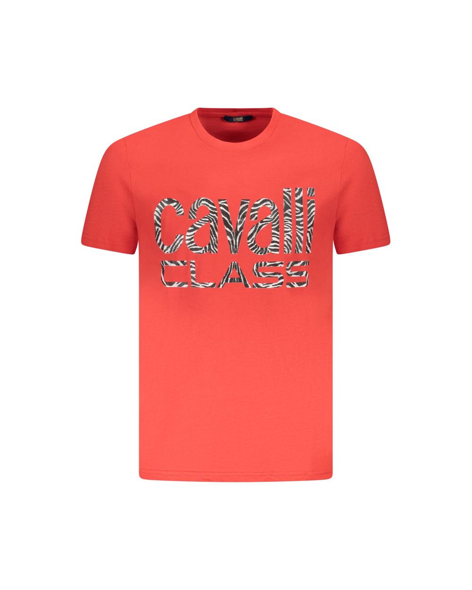 Cavalli Class Men's Red Cotton  T-Shirt - L